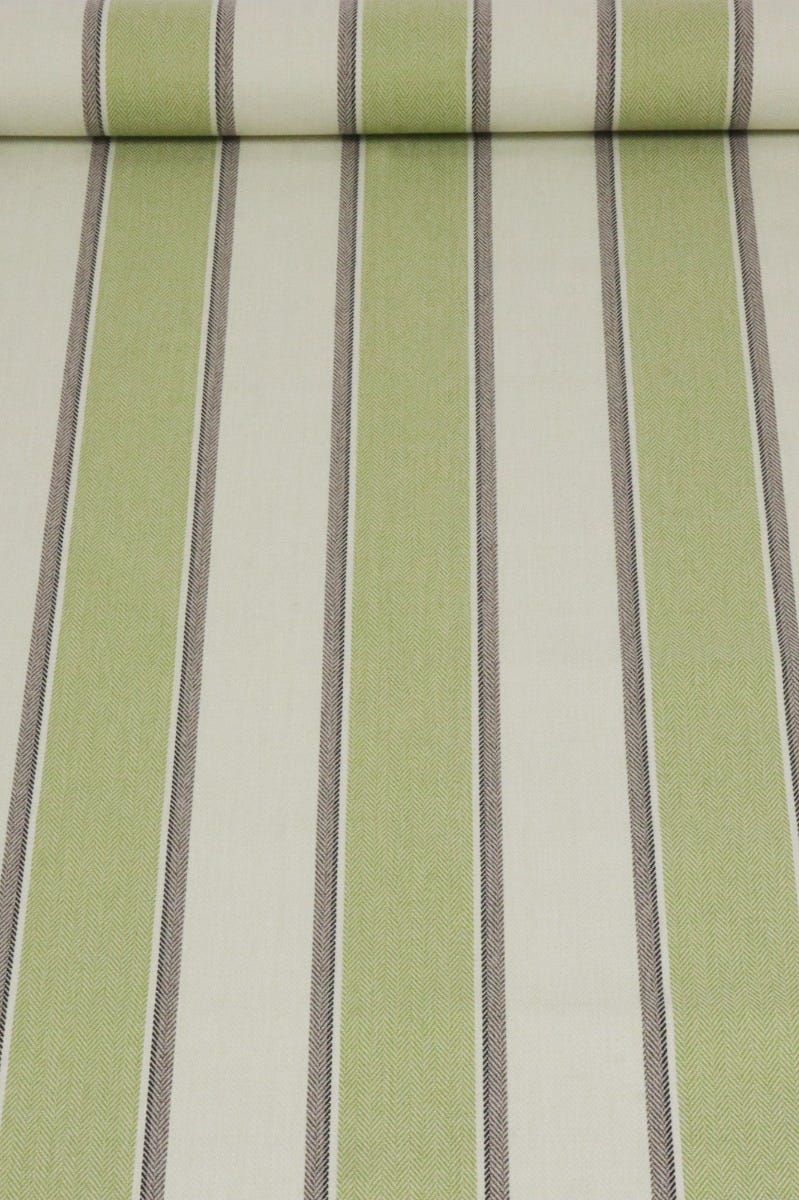 Danbury Herringbone Green Stripe FR Fabric - Image 2