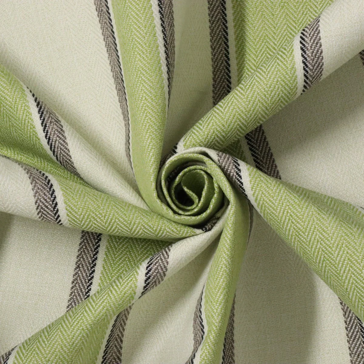 Danbury Herringbone Green Stripe FR Fabric - Image 3