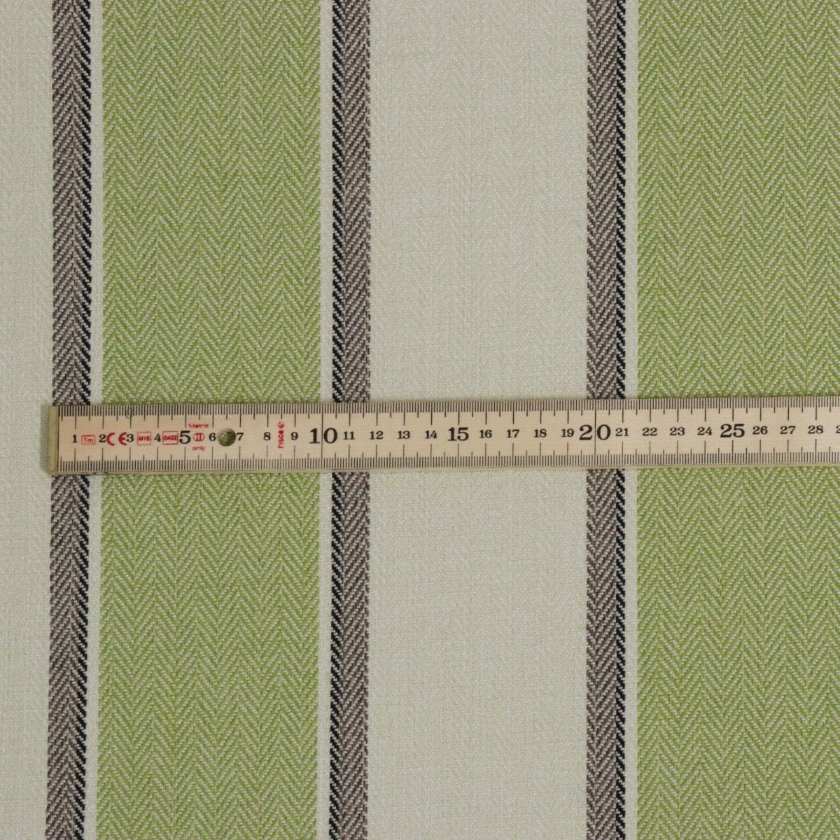 Danbury Herringbone Green Stripe FR Fabric - Image 4