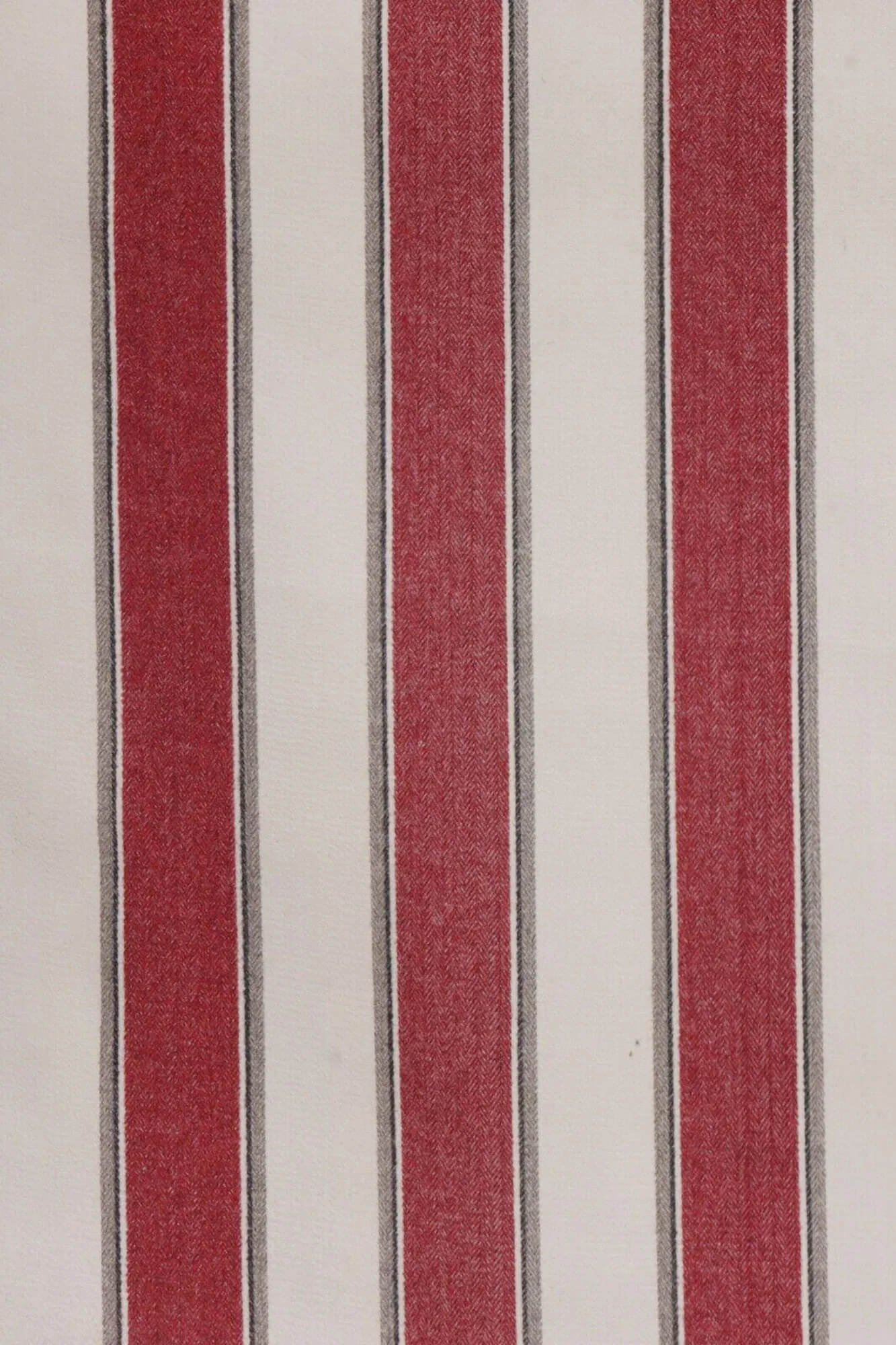 Danbury Herringbone Red Stripe FR Fabric
