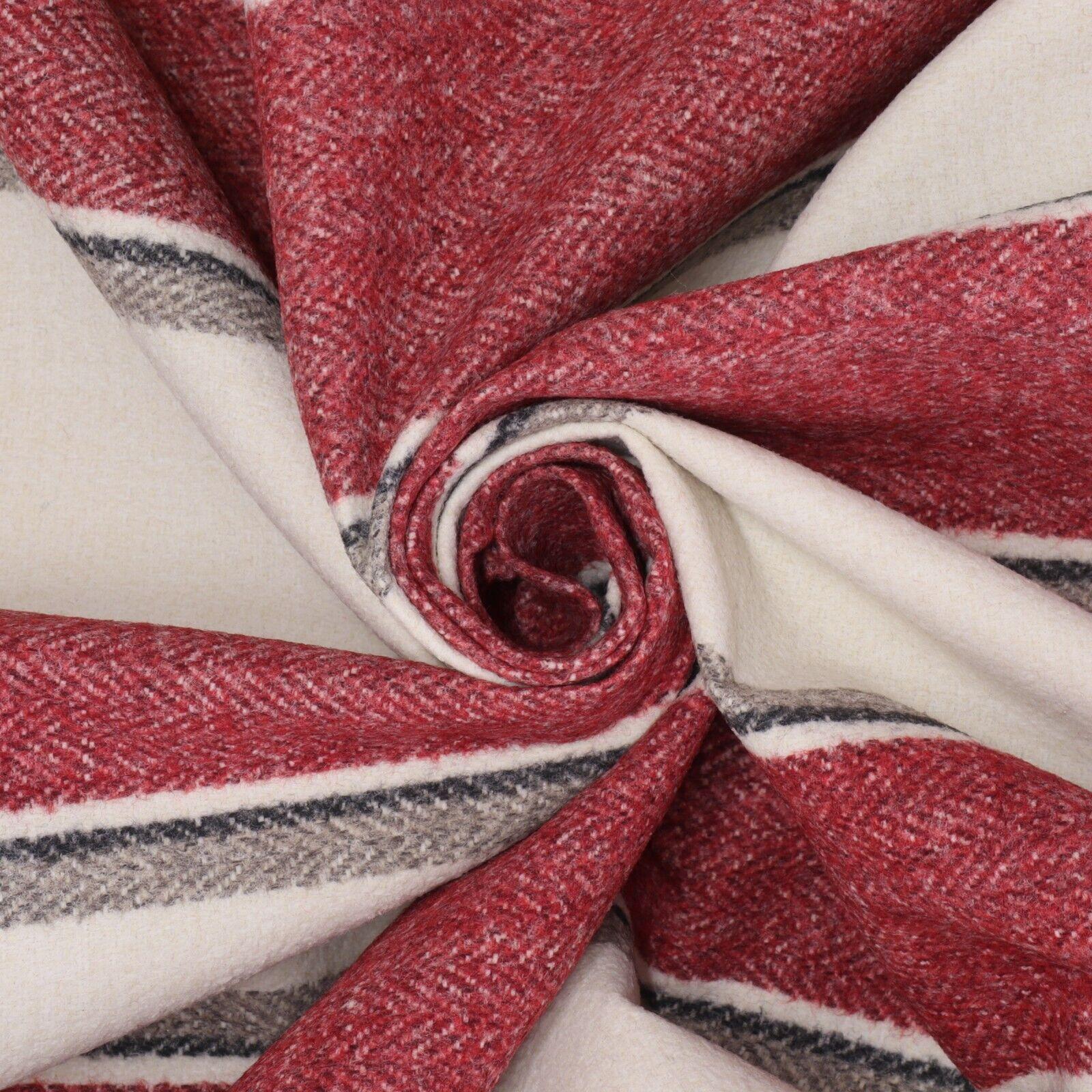 Danbury Herringbone Red Stripe FR Fabric - Image 3