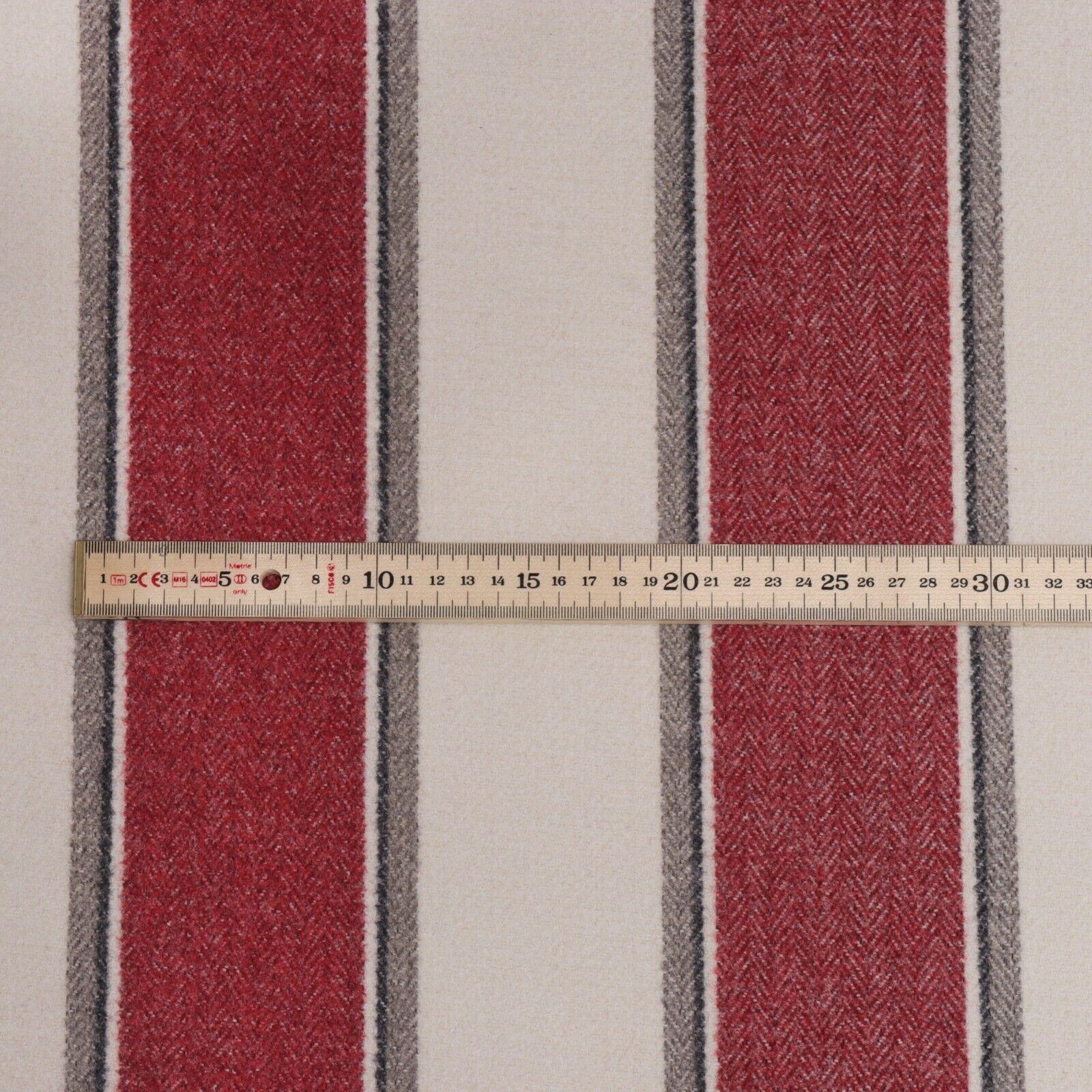Danbury Herringbone Red Stripe FR Fabric - Image 4