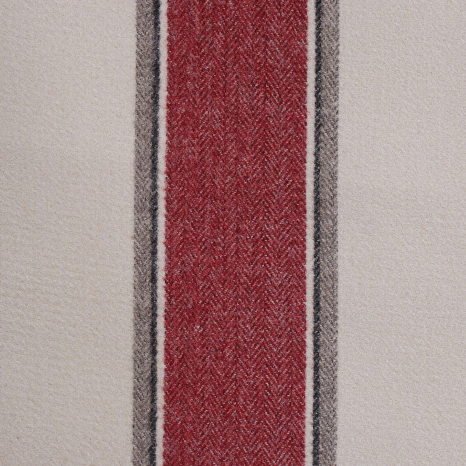 Danbury Herringbone Red Stripe FR Fabric - Image 5
