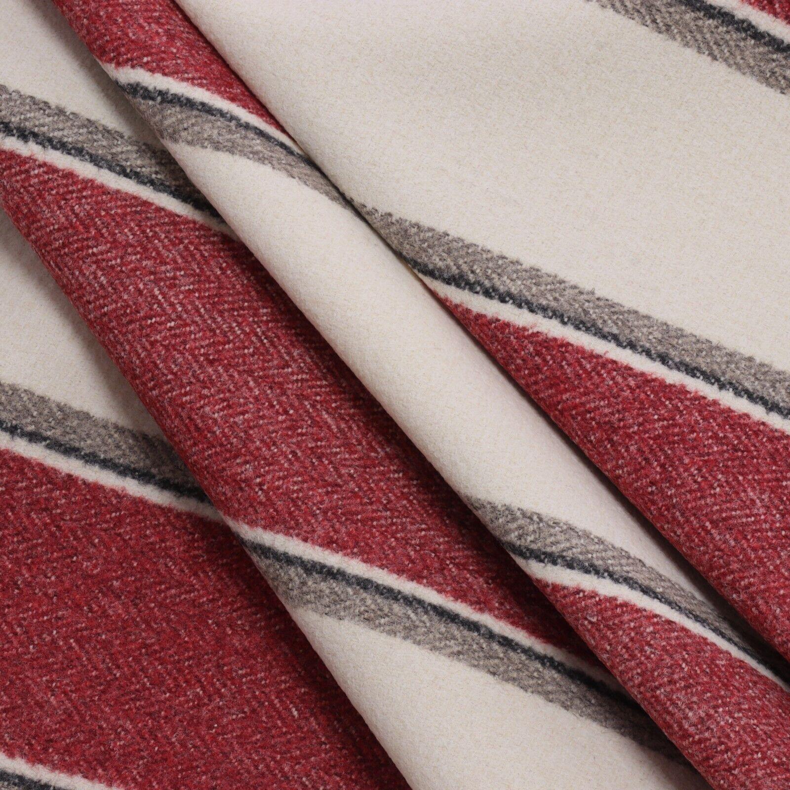 Danbury Herringbone Red Stripe FR Fabric - Image 6