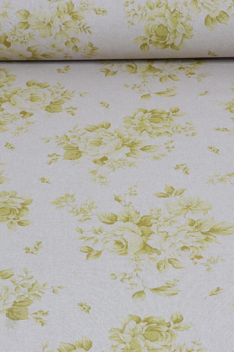 Dorothy Rose Yellow Double Width Fabric - Image 2