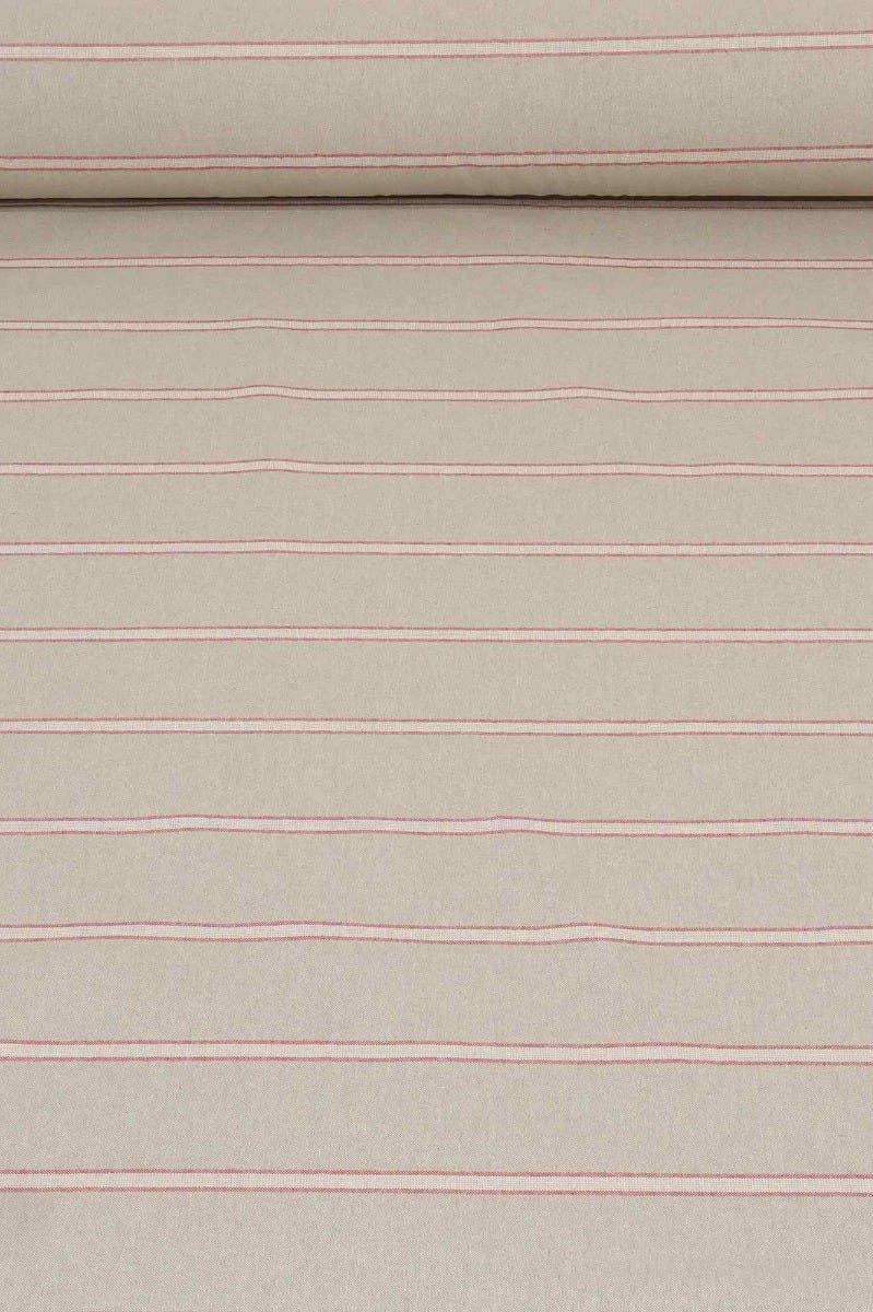Double Stripe Red Double Width Fabric - Image 2