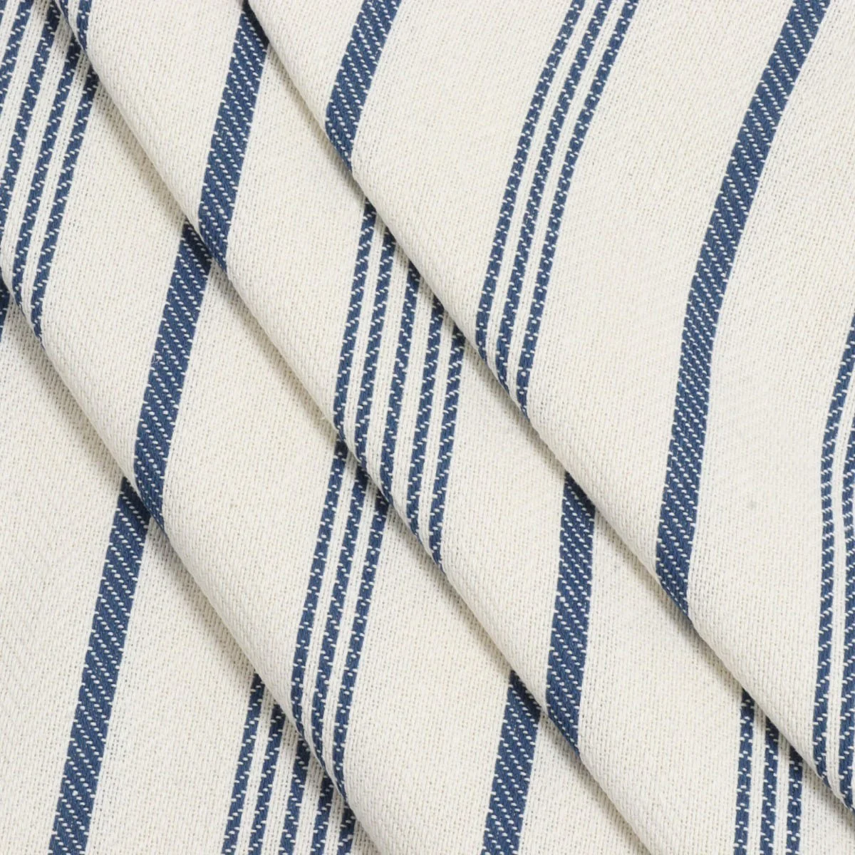 Double Width Milford Stripe Navy Fabric - Image 7