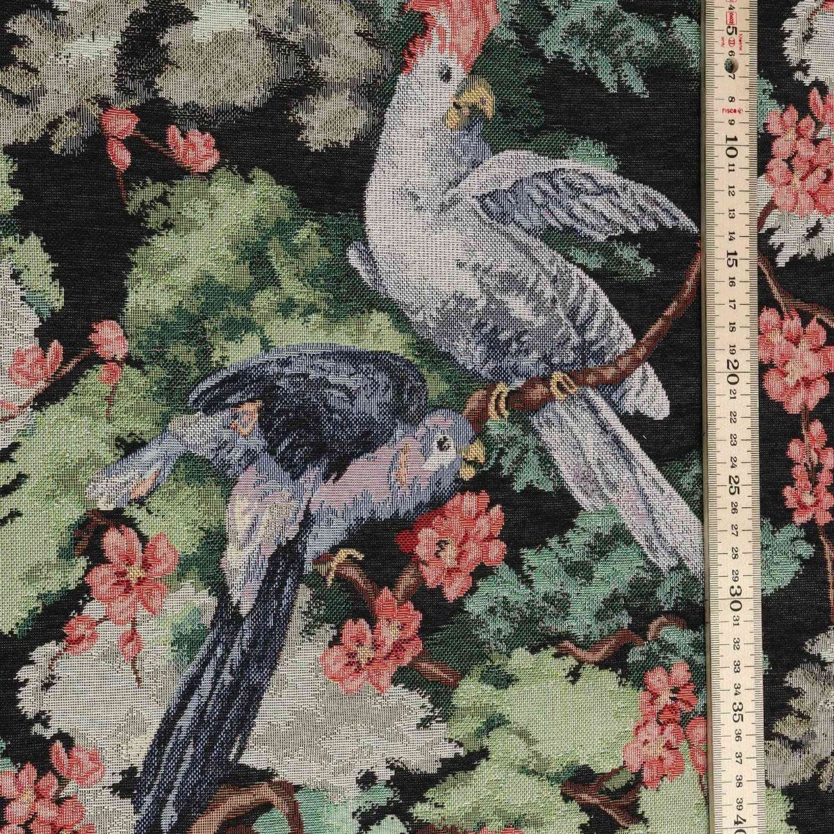 Exotic Aviary Tapestry Black Fabric - Image 5