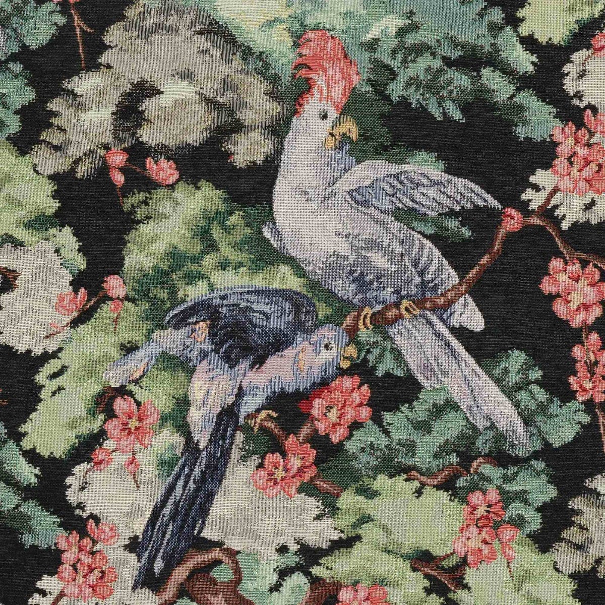 Exotic Aviary Tapestry Black Fabric - Image 6