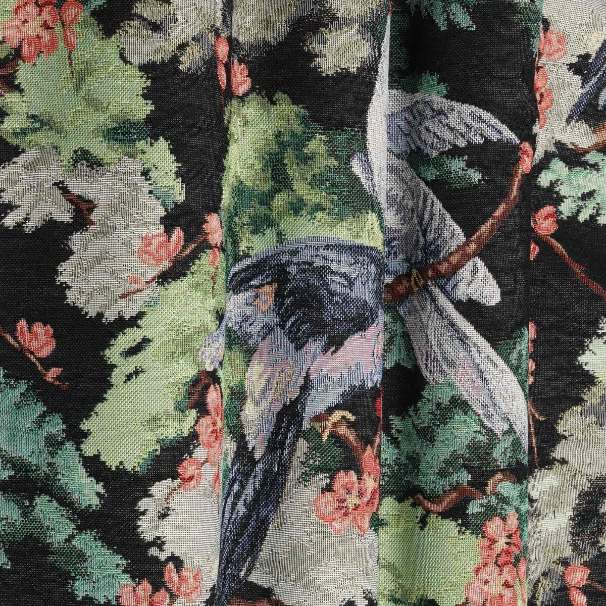 Exotic Aviary Tapestry Black Fabric - Image 7