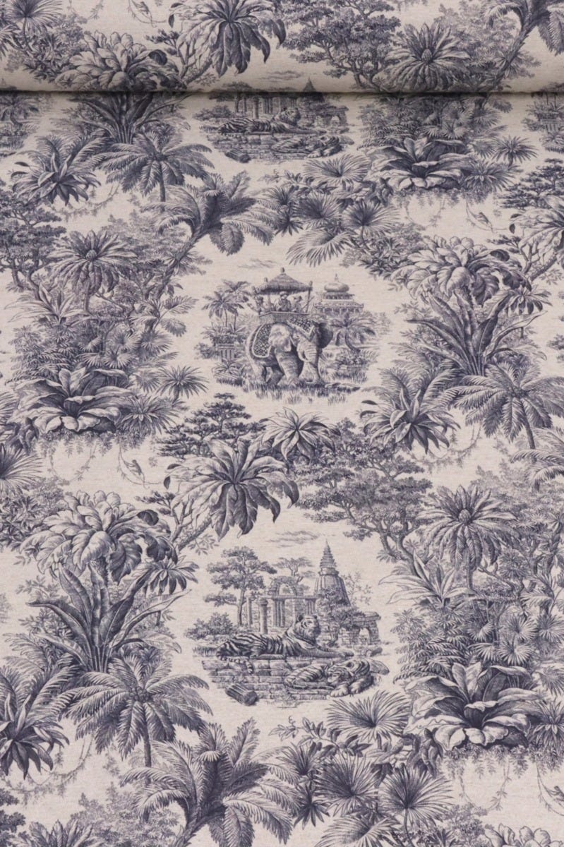 Exotic Shikar Blue / Linen 140cm Fabric - Image 2