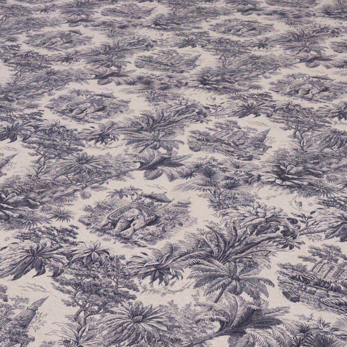 Exotic Shikar Blue / Linen 140cm Fabric - Image 4