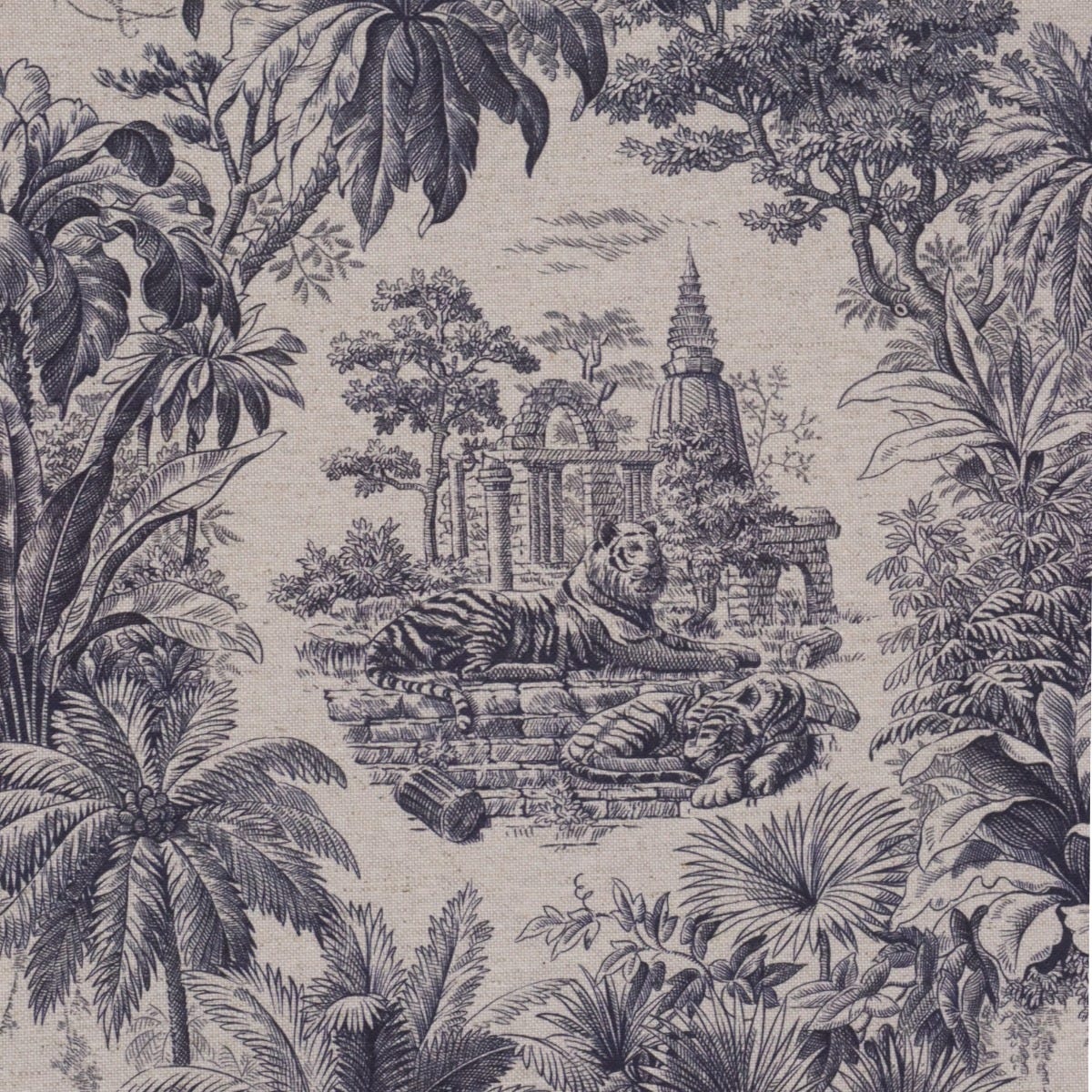 Exotic Shikar Blue / Linen 140cm Fabric - Image 6
