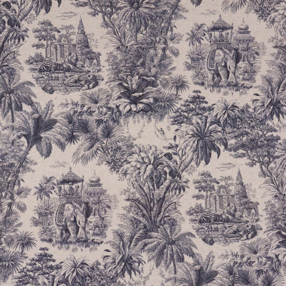 Exotic Shikar Blue / Linen 140cm Fabric - Image 7