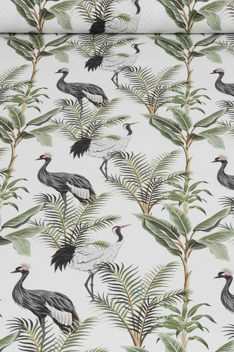 Exotic Storks Outdoor Fabric - Image 2