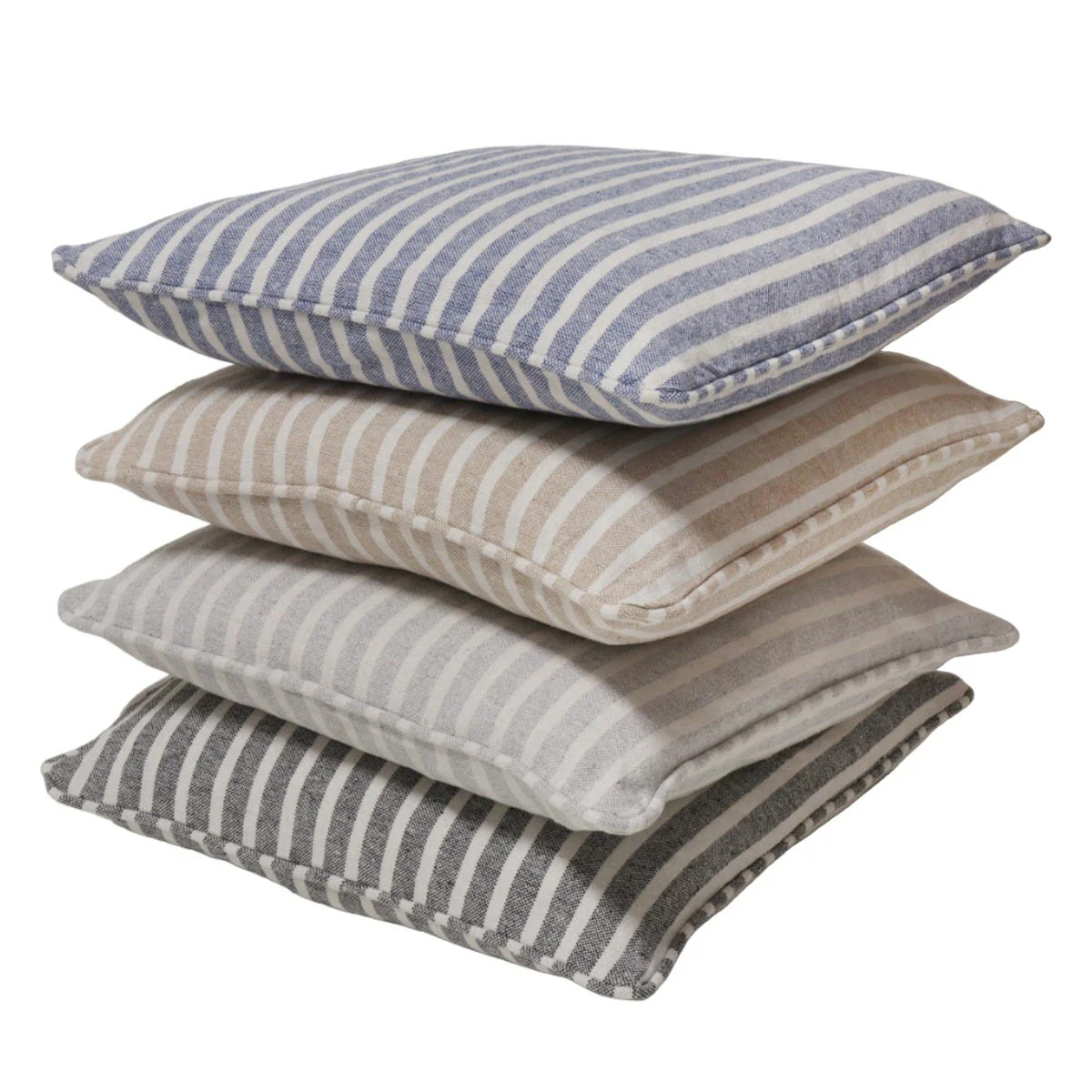 Falmouth Stripe Beige Cotton Cushion - Image 3
