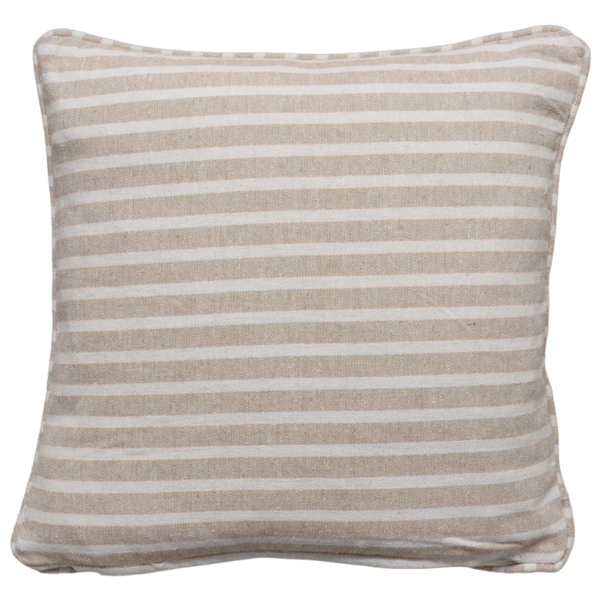 Falmouth Stripe Beige Cotton Cushion - Image 4