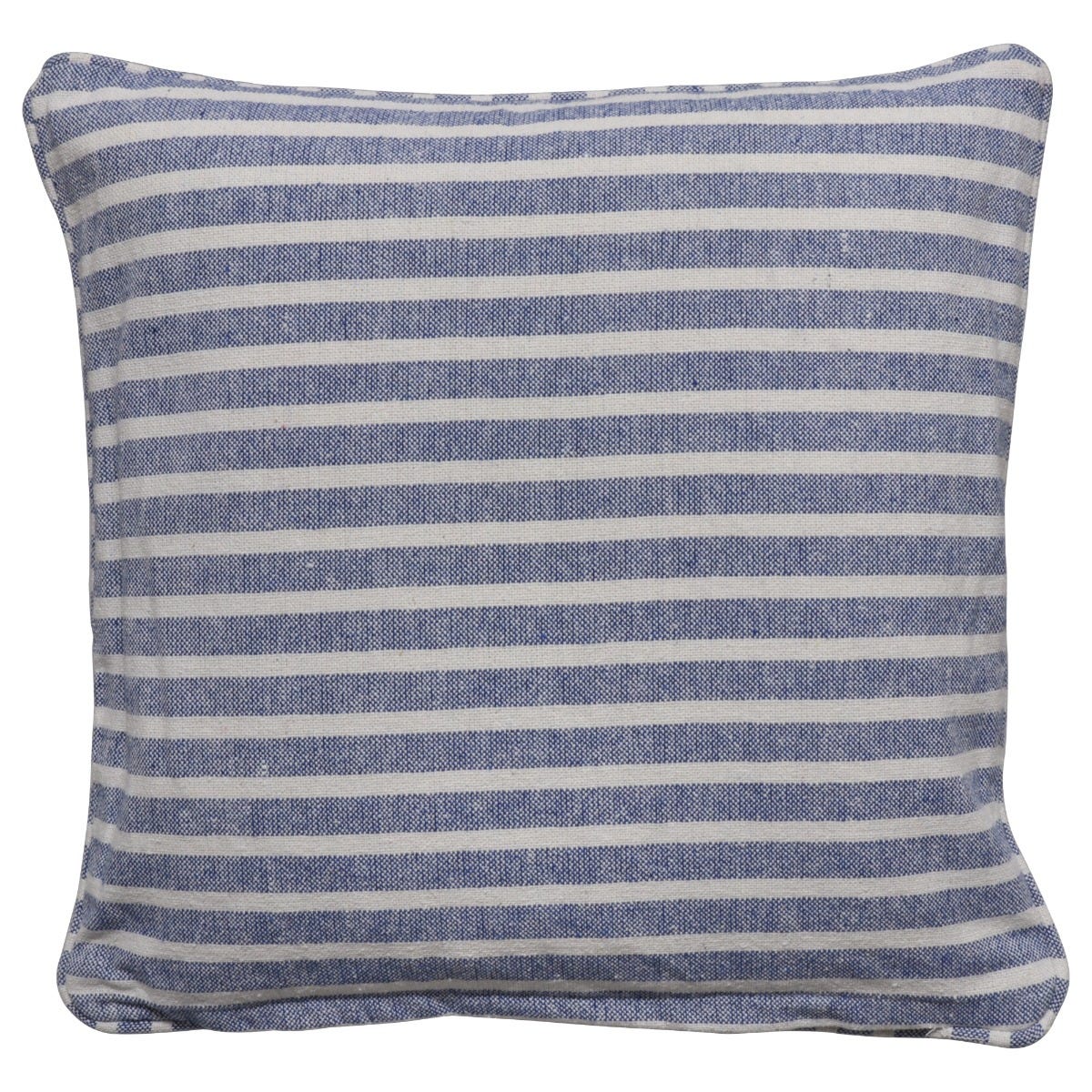 Falmouth Stripe Blue Cotton Cushion - Image 4
