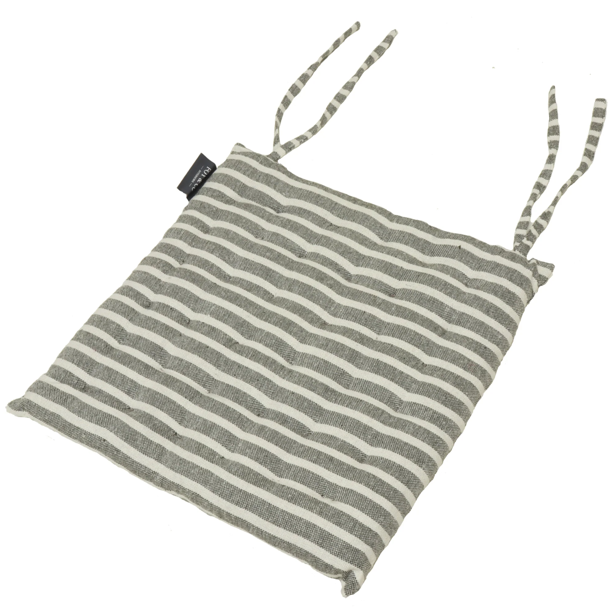 Falmouth Stripe Dark Slate Green Cotton Seat Pad