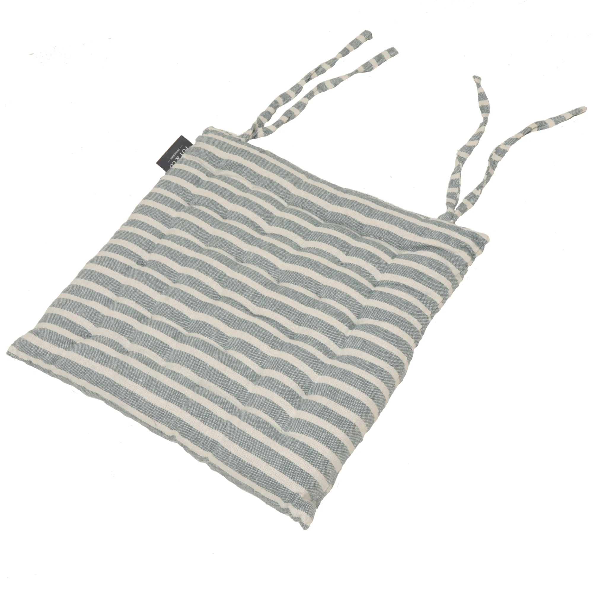 Falmouth Stripe Forest Green Cotton Seat Pad