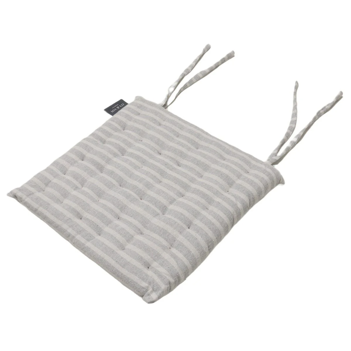 Falmouth Stripe Grey Cotton Seat Pad