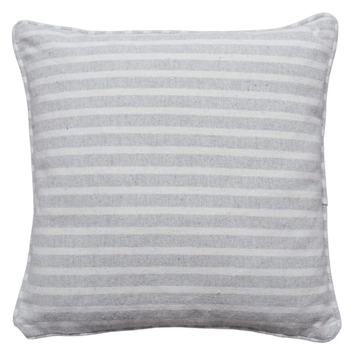 Falmouth Stripe Light Grey Cotton Cushion - Image 3