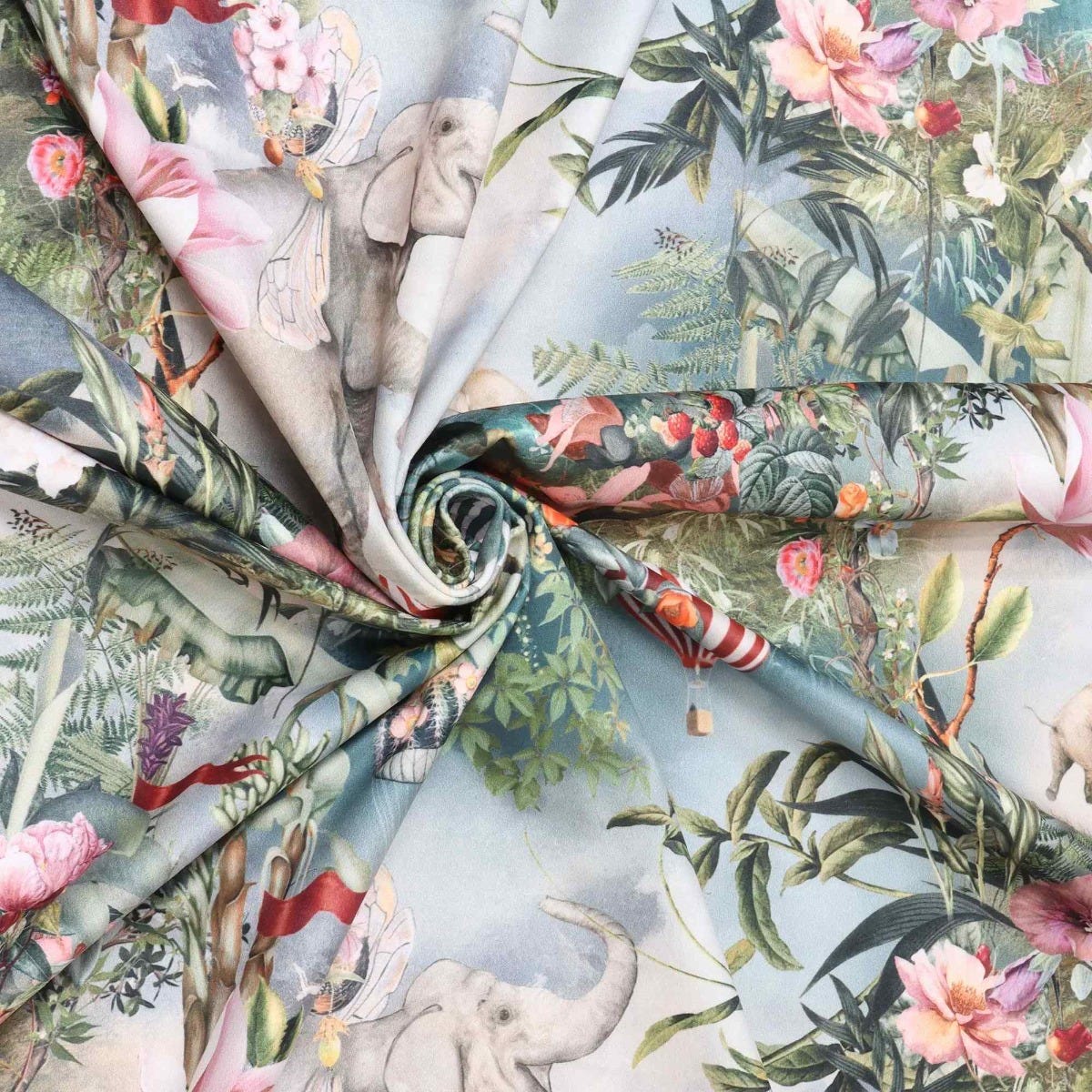 Fantasy Jumbo Elephant Velvet Fabric - Image 3