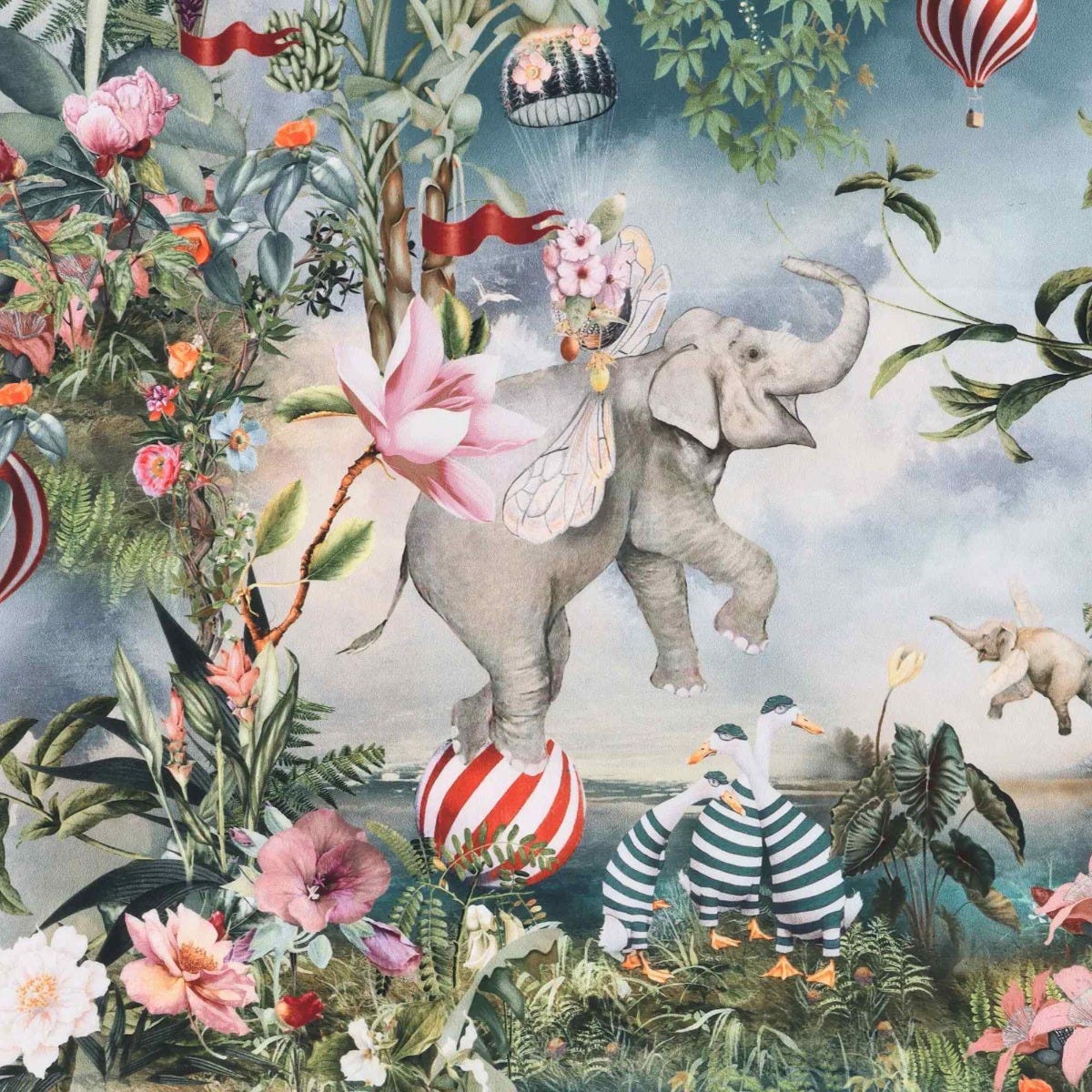 Fantasy Jumbo Elephant Velvet Fabric - Image 6