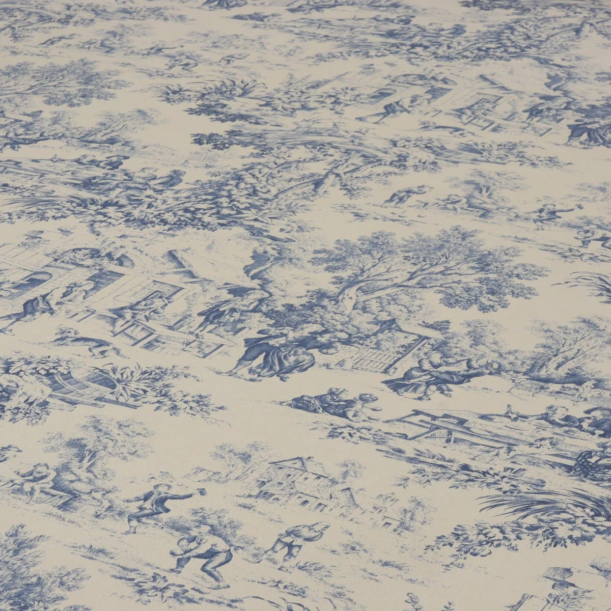 Festin Toile Blue Fabric - Image 4