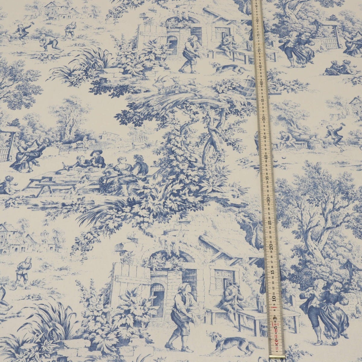 Festin Toile Blue Fabric - Image 5