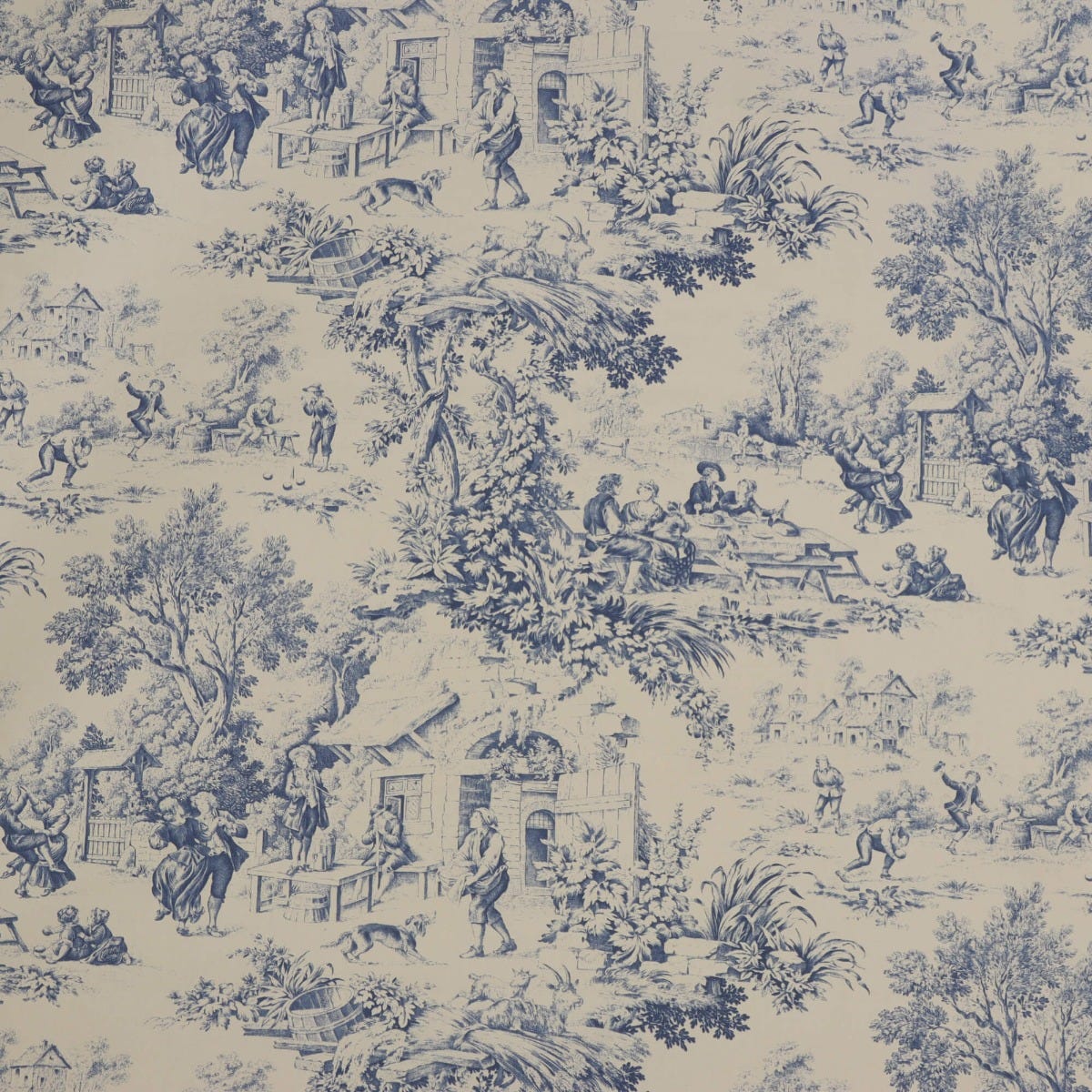 Festin Toile Blue Fabric - Image 8