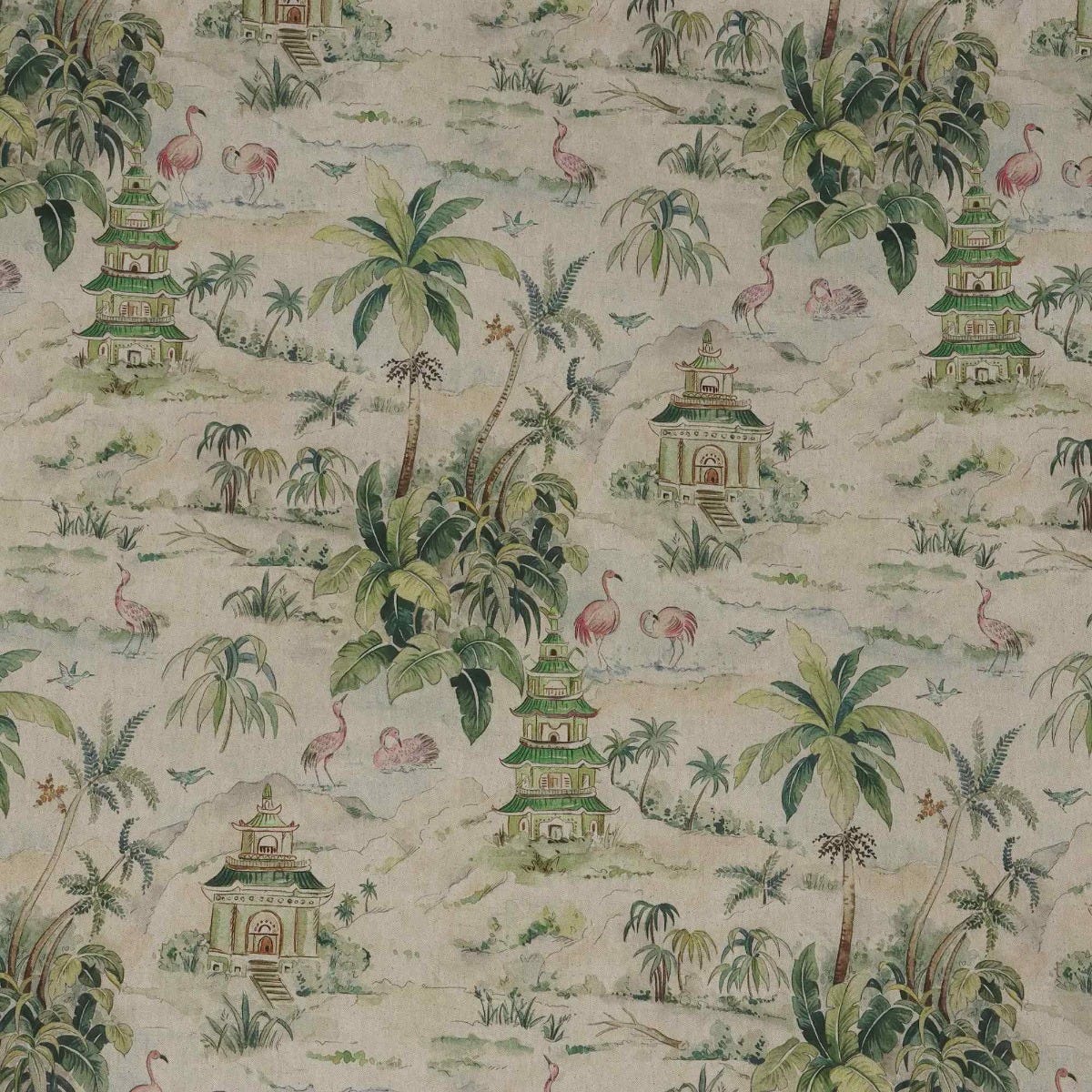 Flamingo & Palms Double Width Fabric - Image 8