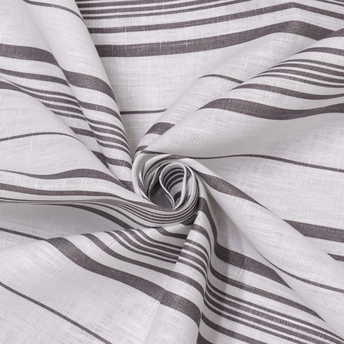 Fleetwood Stripe Linen Taupe Fabric - Image 3