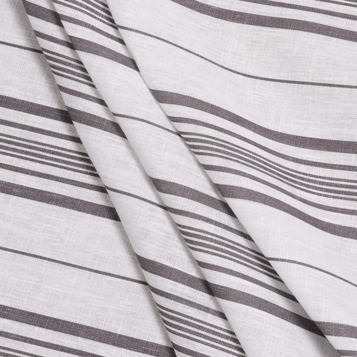 Fleetwood Stripe Linen Taupe Fabric - Image 4