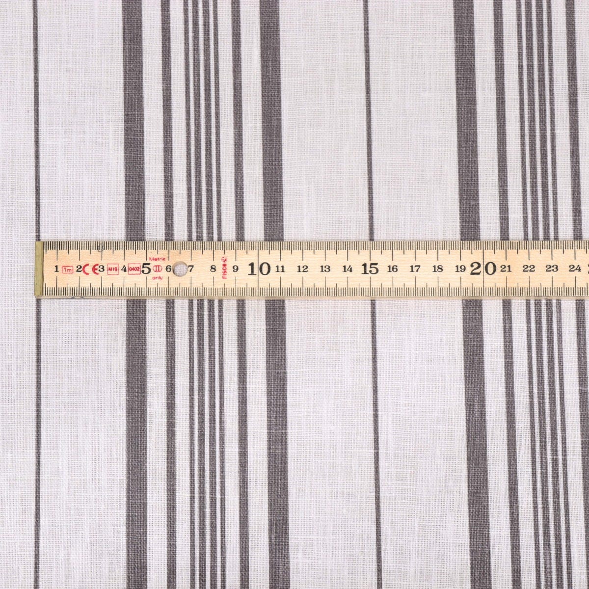 Fleetwood Stripe Linen Taupe Fabric - Image 6