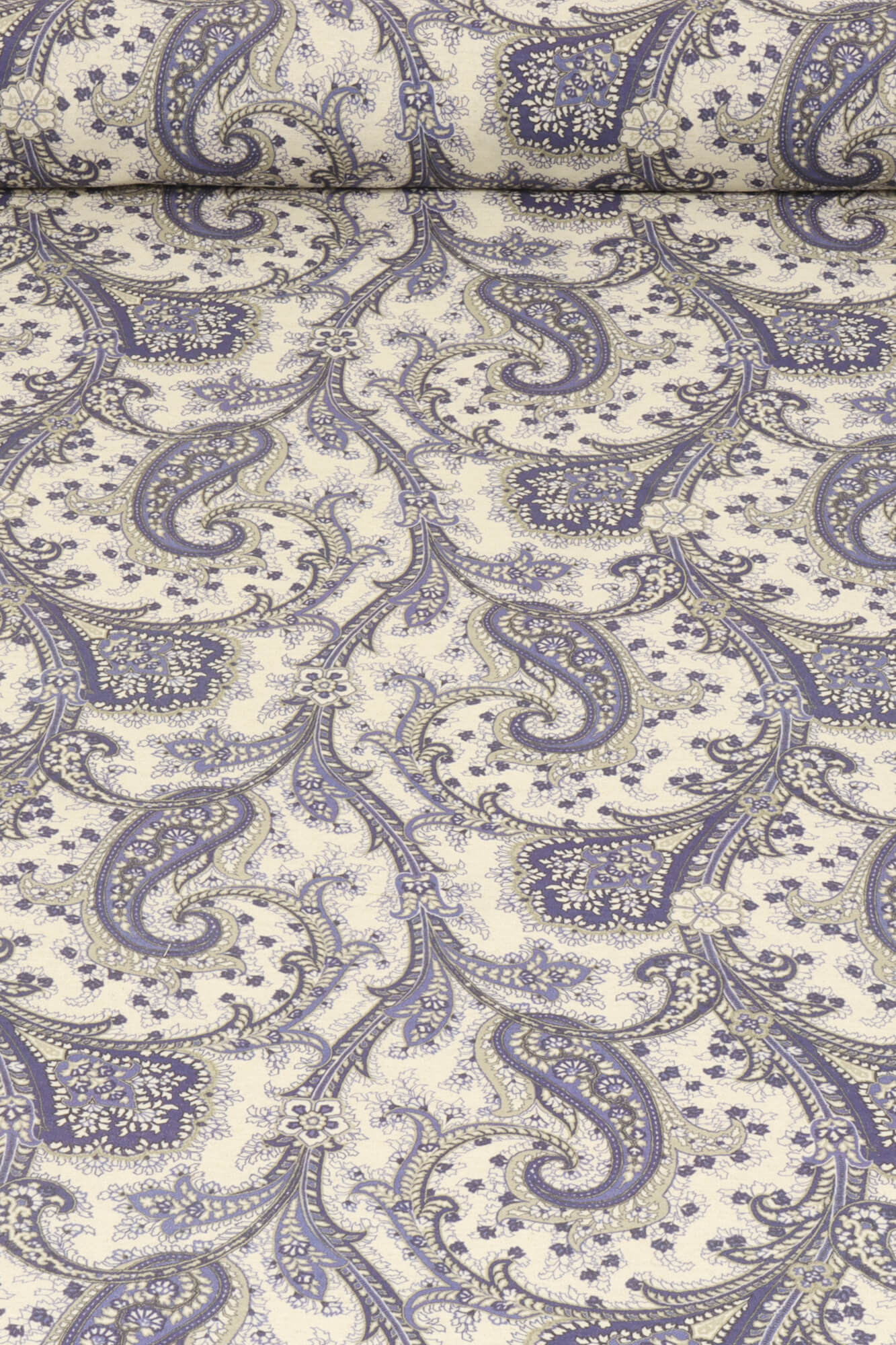 Folk Paisley Blue Fabric - Image 2
