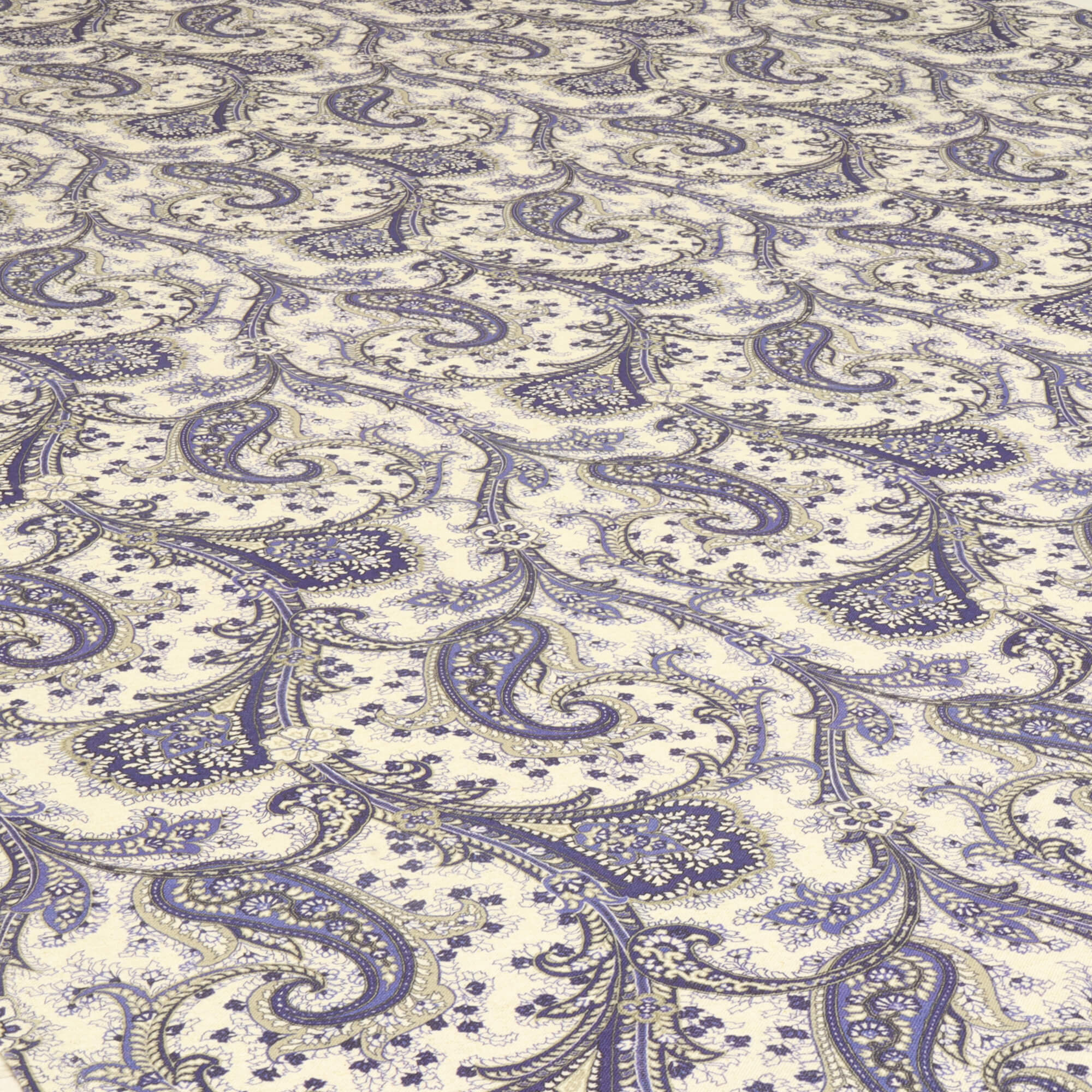 Folk Paisley Blue Fabric - Image 4