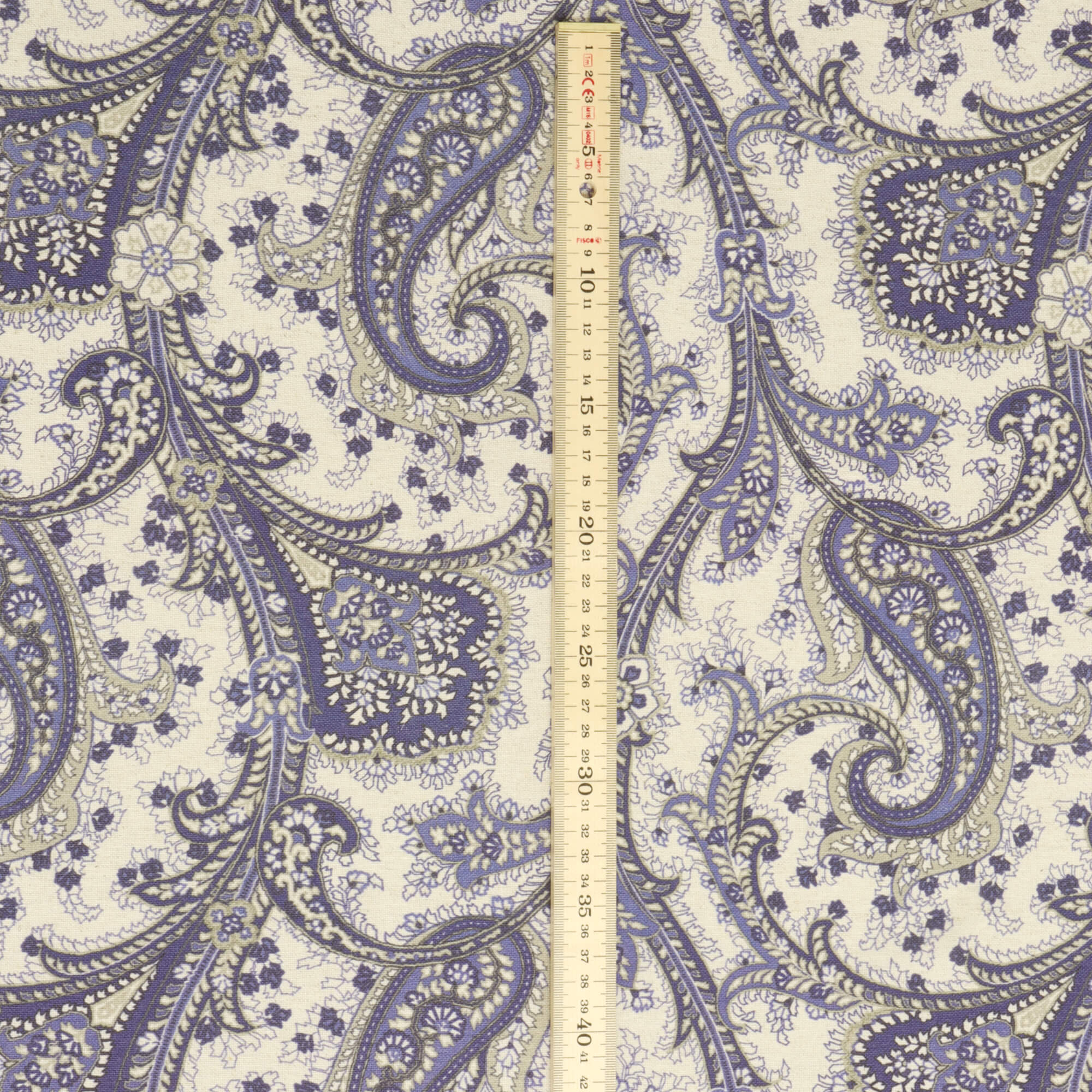 Folk Paisley Blue Fabric - Image 5