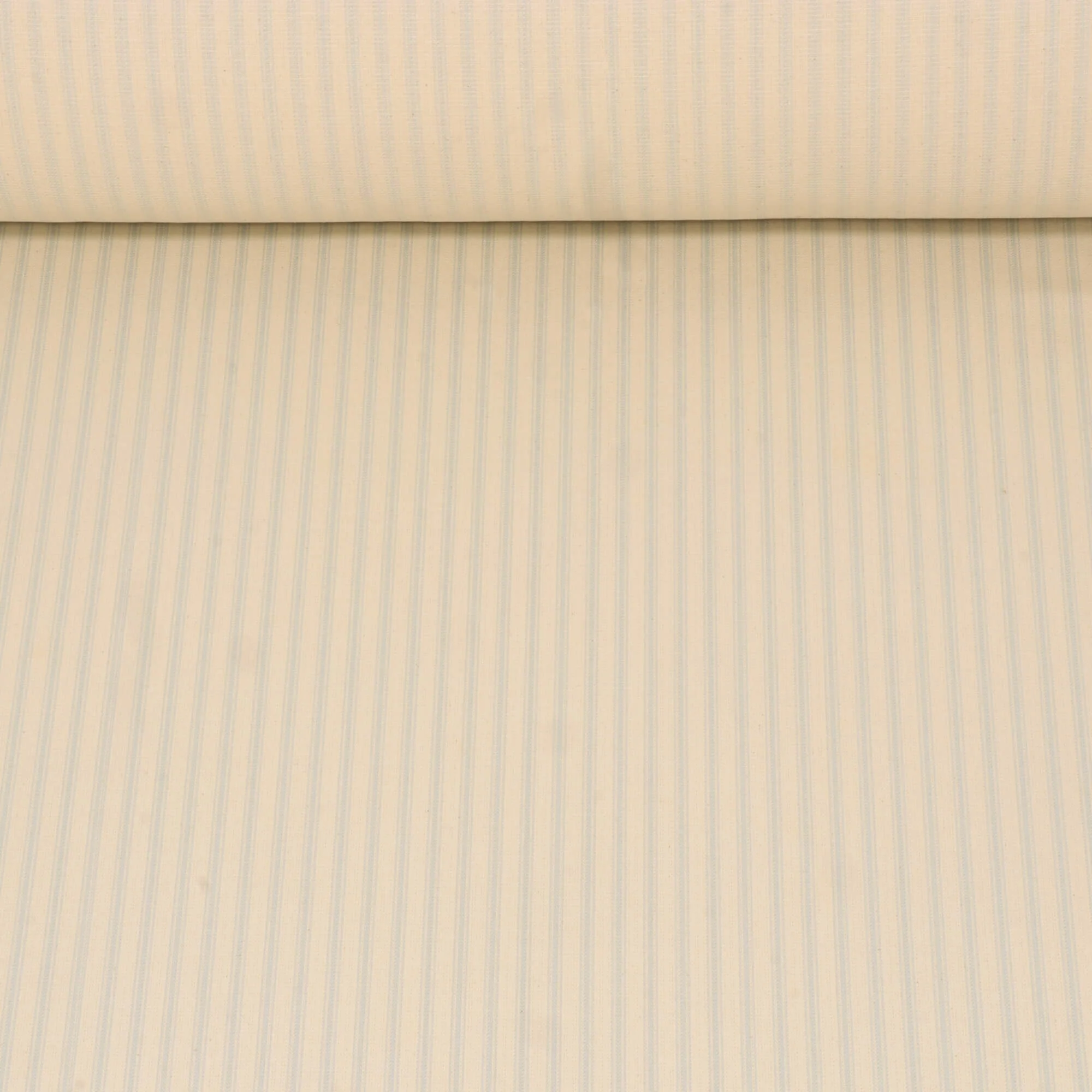 Foy Ticking Stripe Duck Egg/Cream Fabric - Image 2