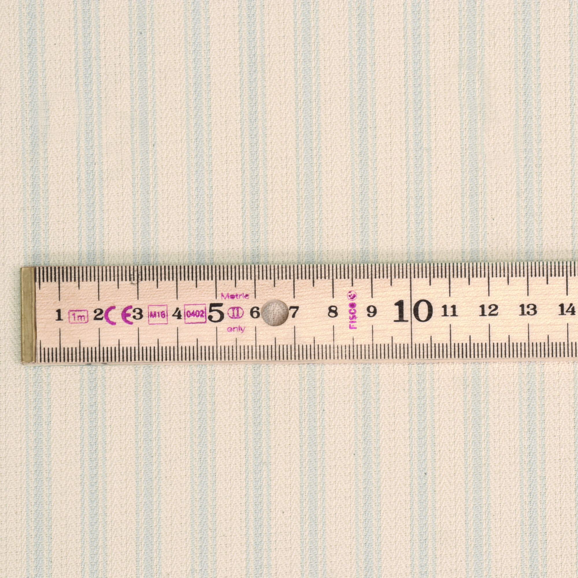 Foy Ticking Stripe Duck Egg/Cream Fabric - Image 3