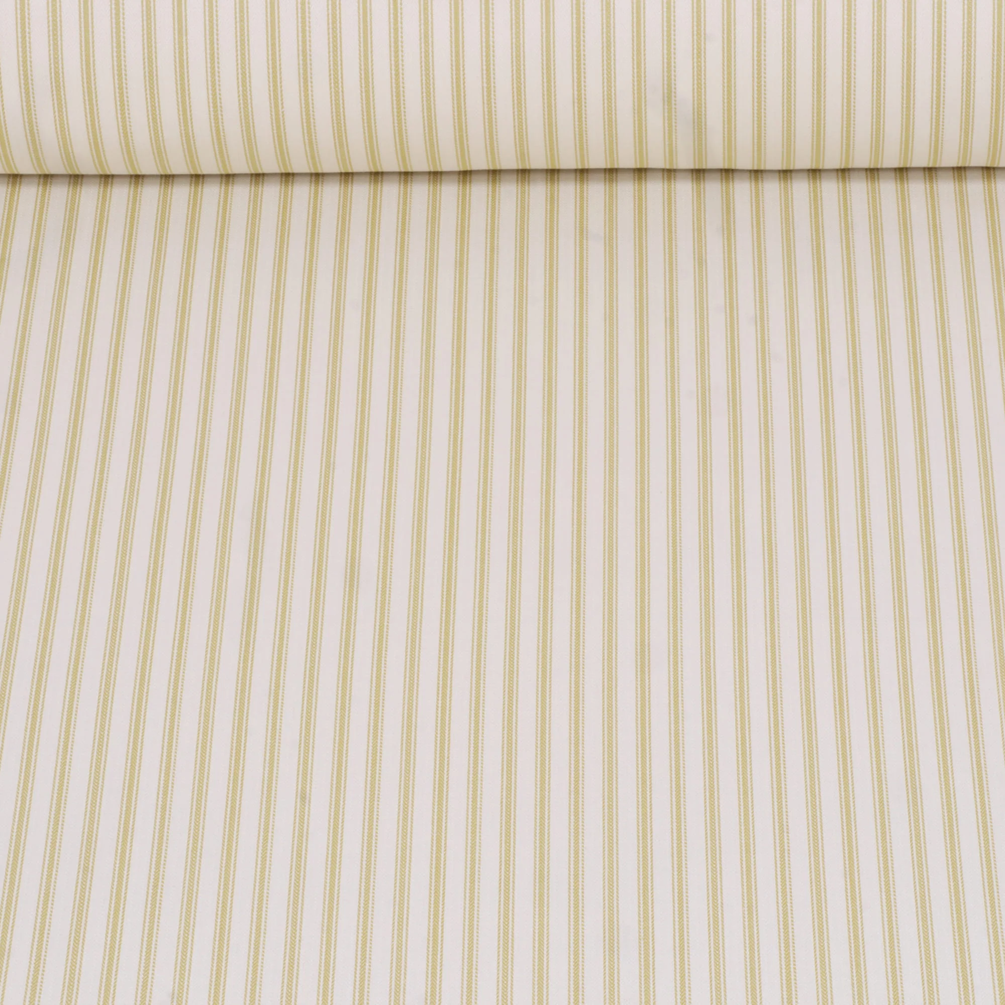 Foy Ticking Stripe Golden Yellow Fabric - Image 2