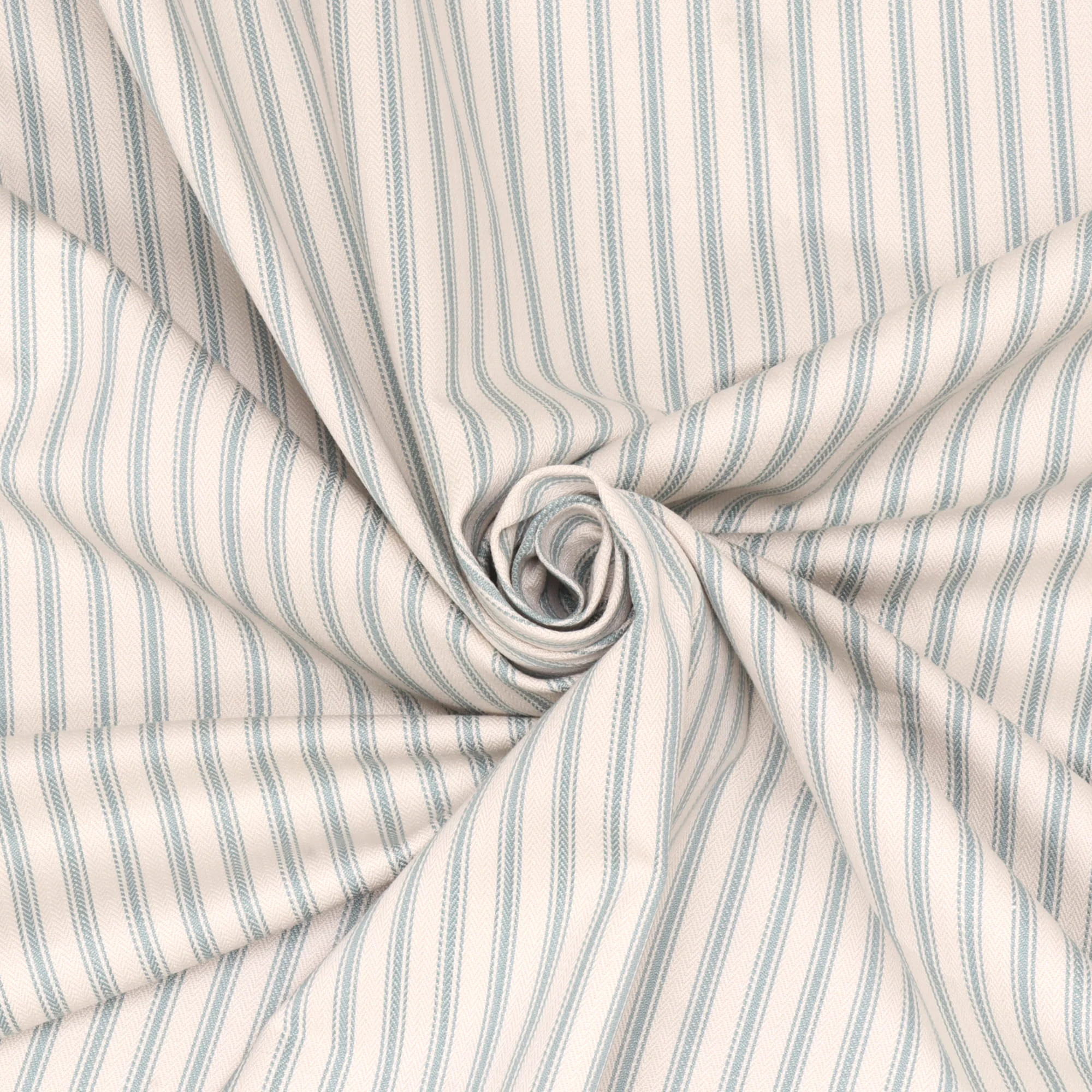 Foy Ticking Stripe Seafoam Fabric - Image 3