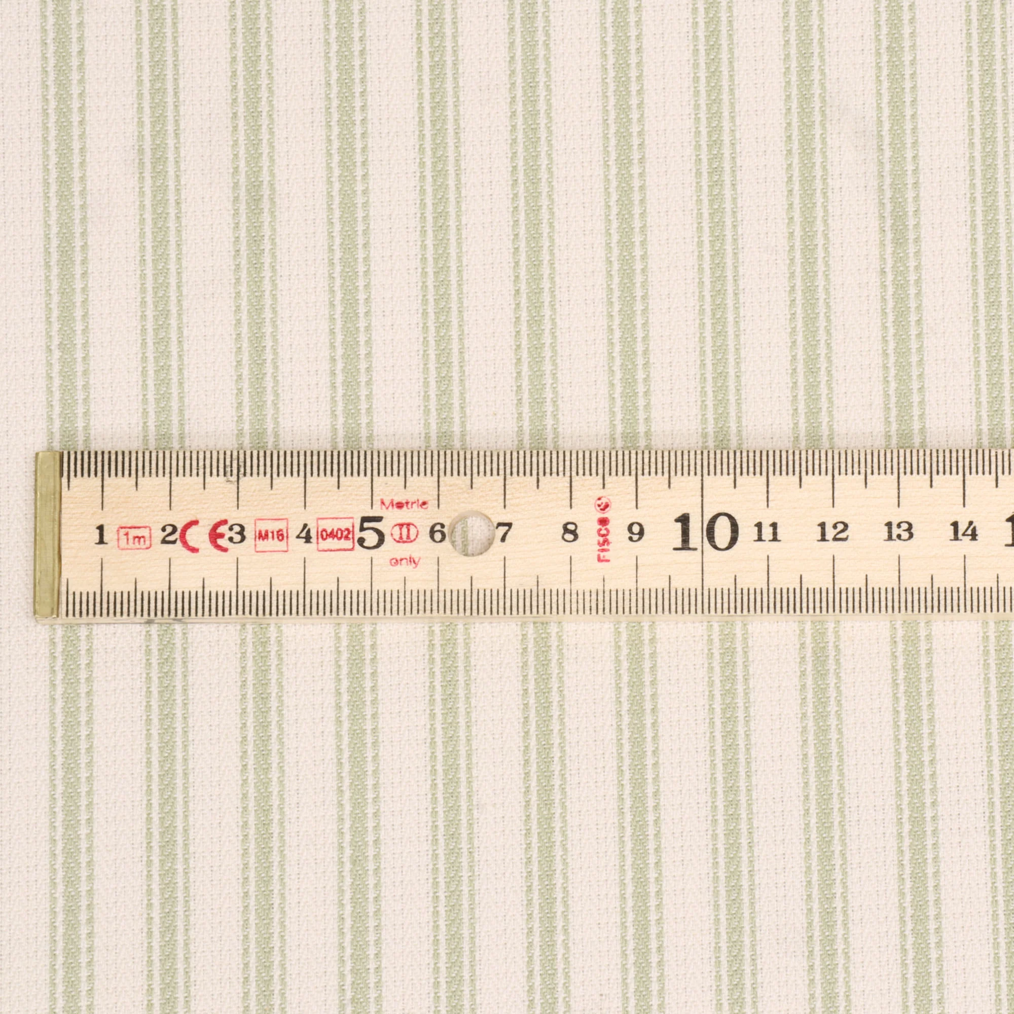 Foy Ticking Stripe Spring Green Fabric - Image 5