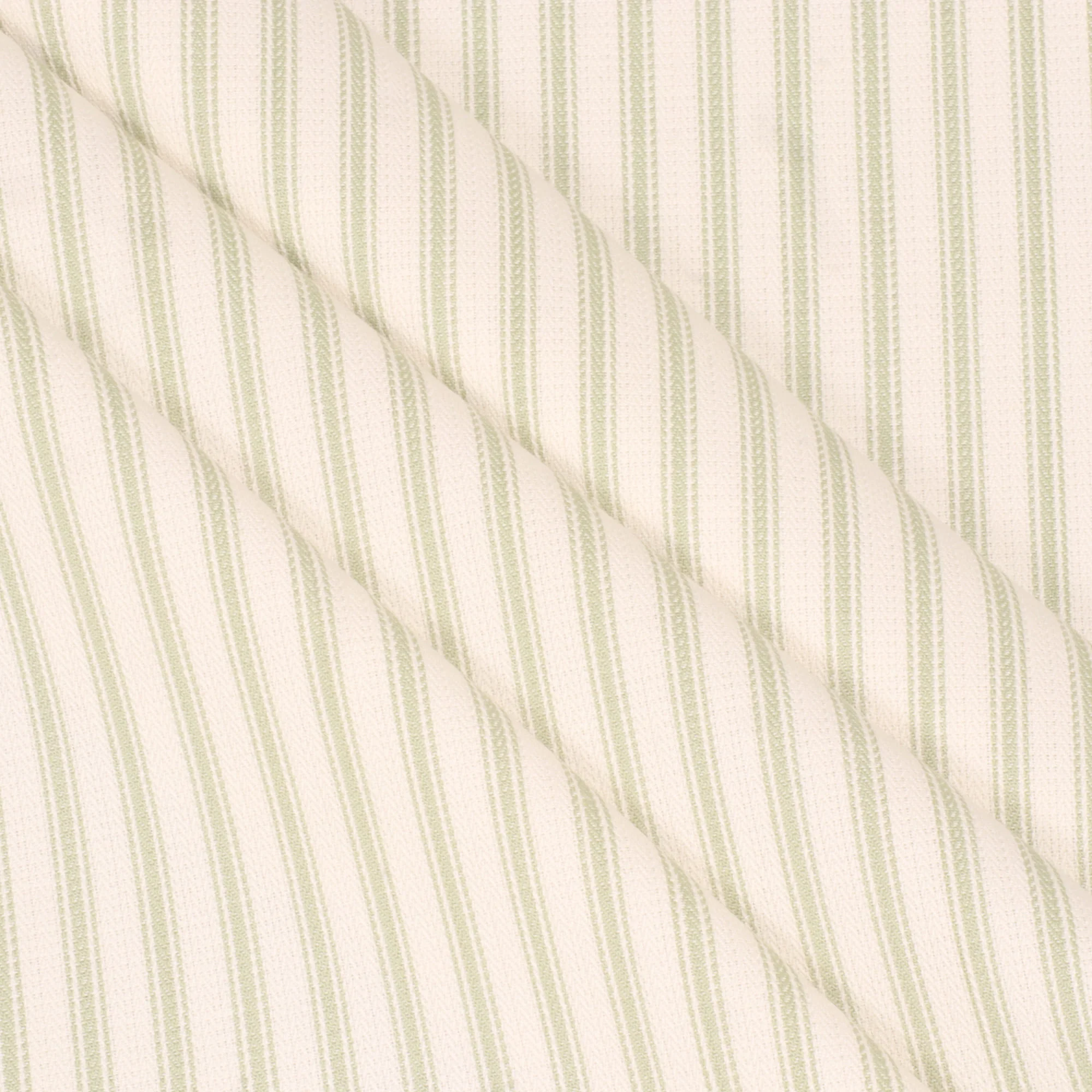Foy Ticking Stripe Spring Green Fabric - Image 7