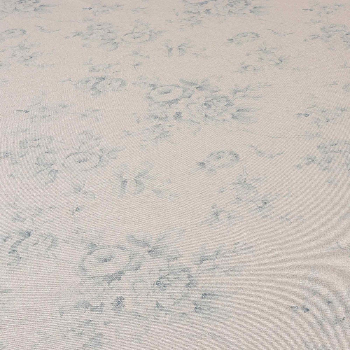 French Faded Blue Rose Double Width Fabric - Image 4