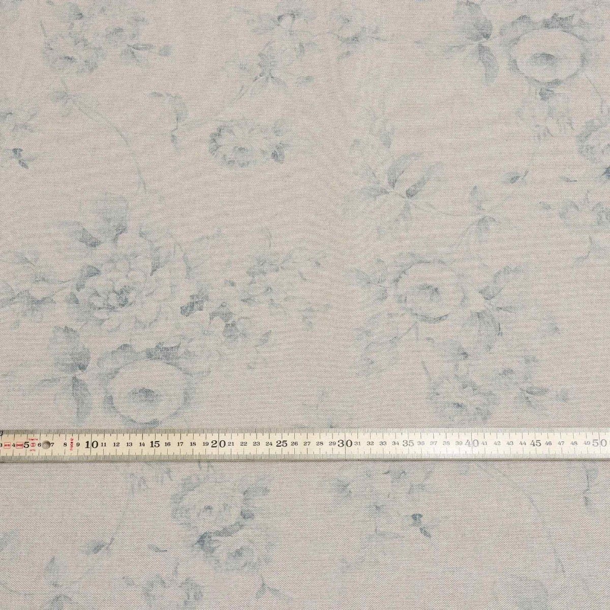 French Faded Blue Rose Double Width Fabric - Image 5