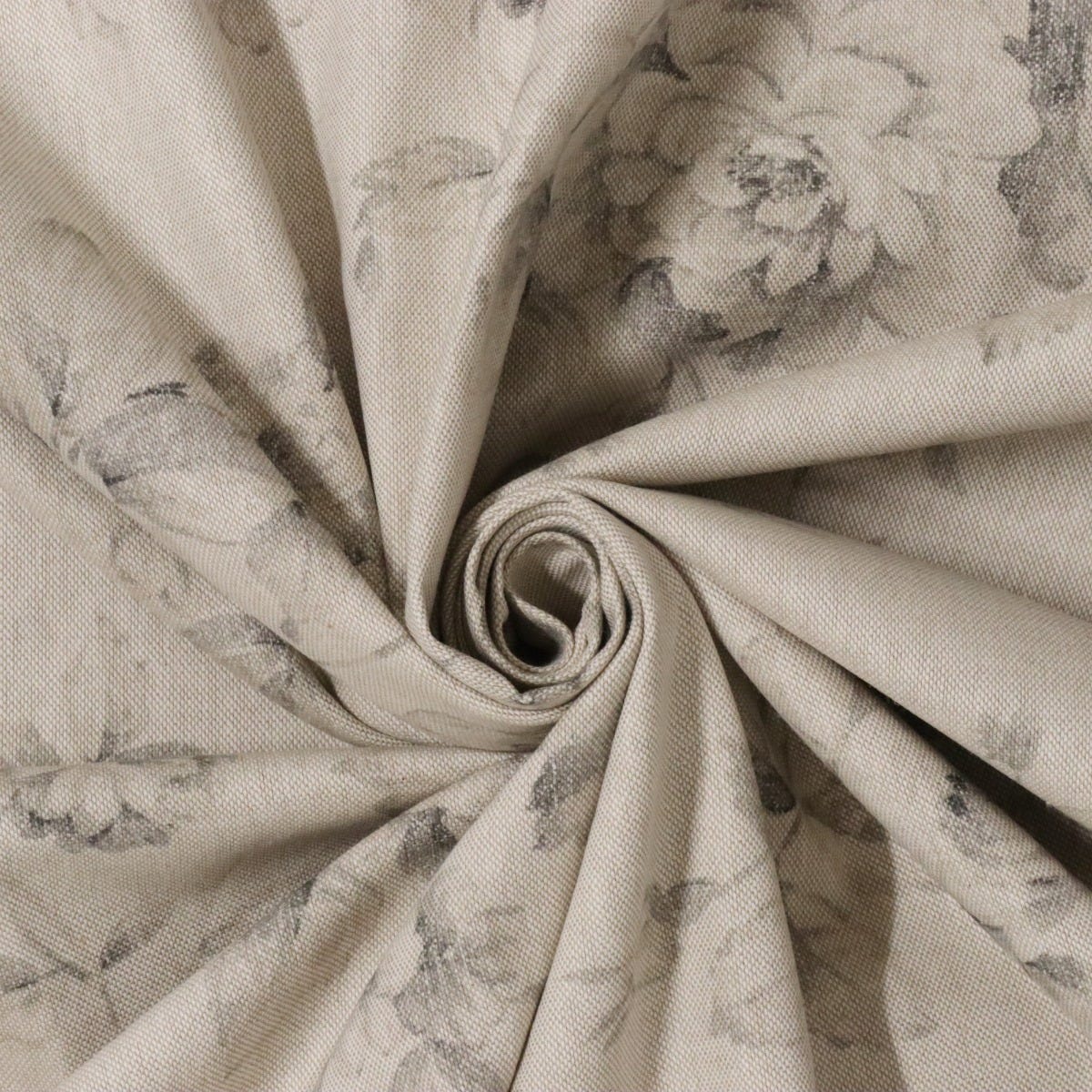 French Faded Grey Rose Double Width Fabric - Image 3