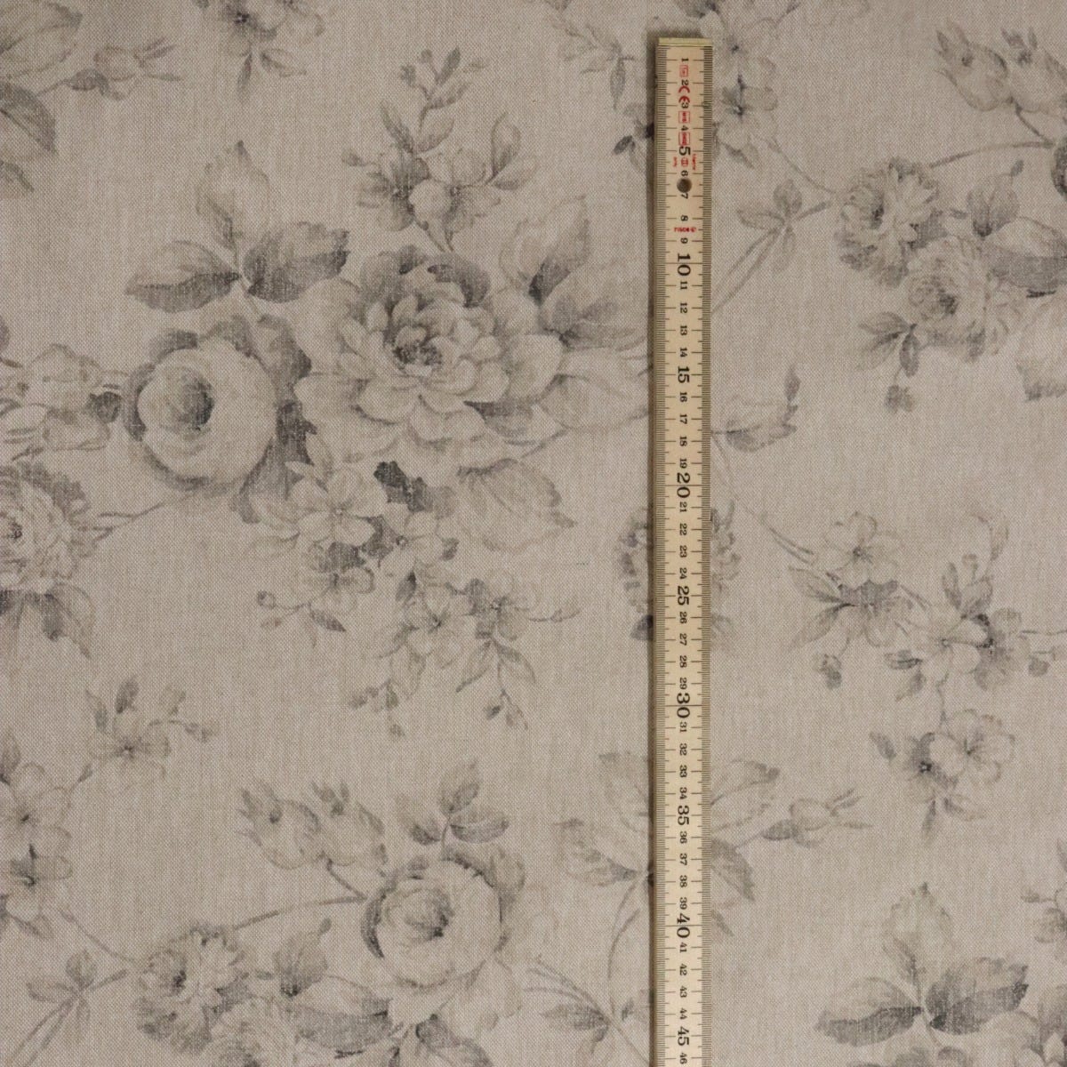 French Faded Grey Rose Double Width Fabric - Image 5