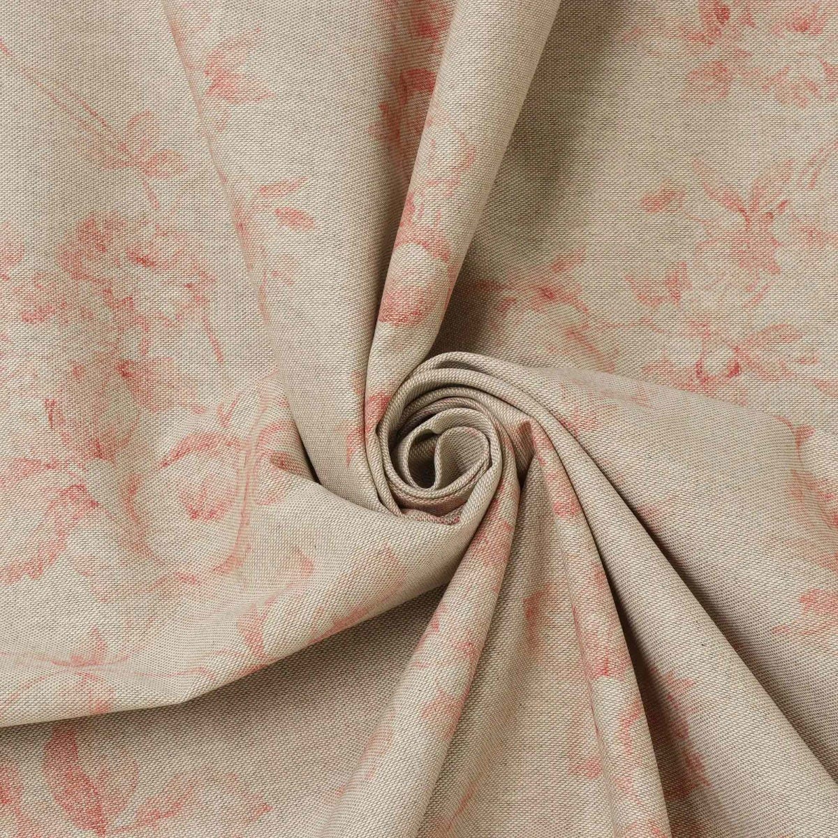 French Faded Red Rose Double Width Fabric - Image 3