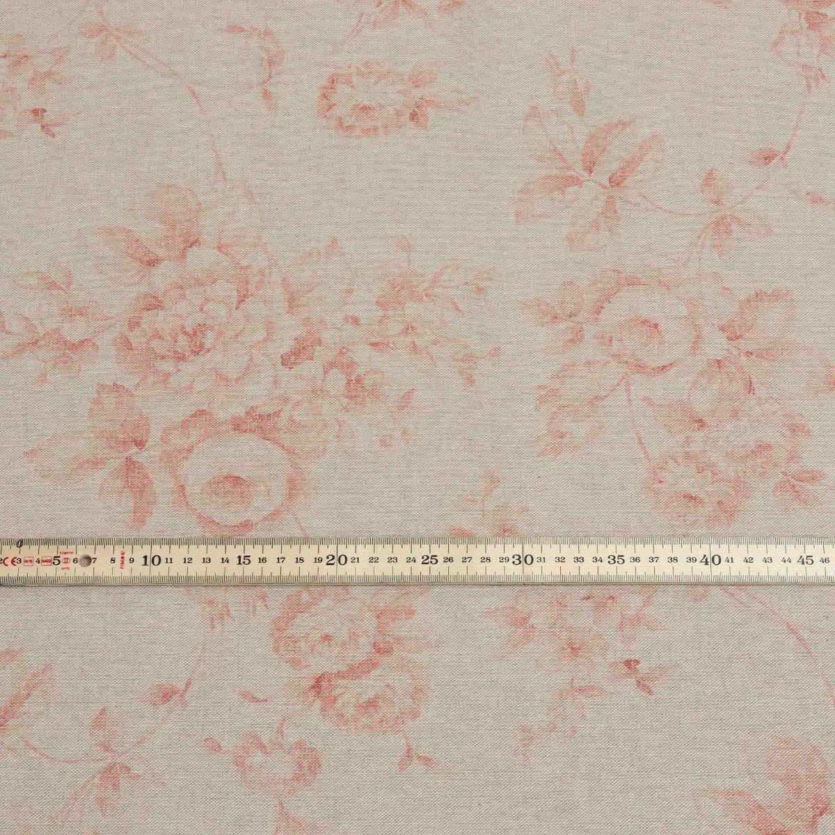French Faded Red Rose Double Width Fabric - Image 5